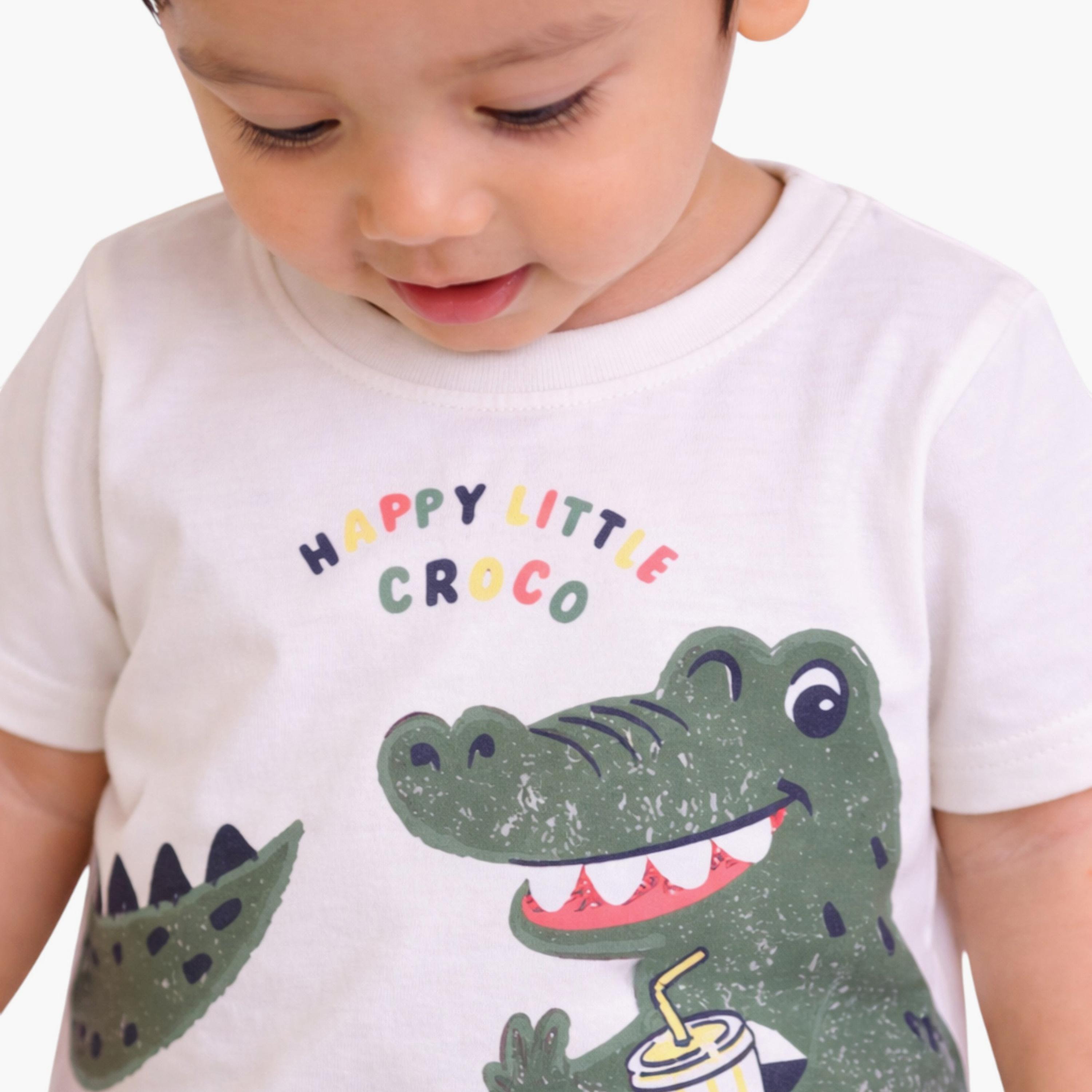 Victor and Jane 4-Piece Graphic Short Sleeves T-Shirts, Pants with Shorts-boys-clothing-setsandcoords-image-3
