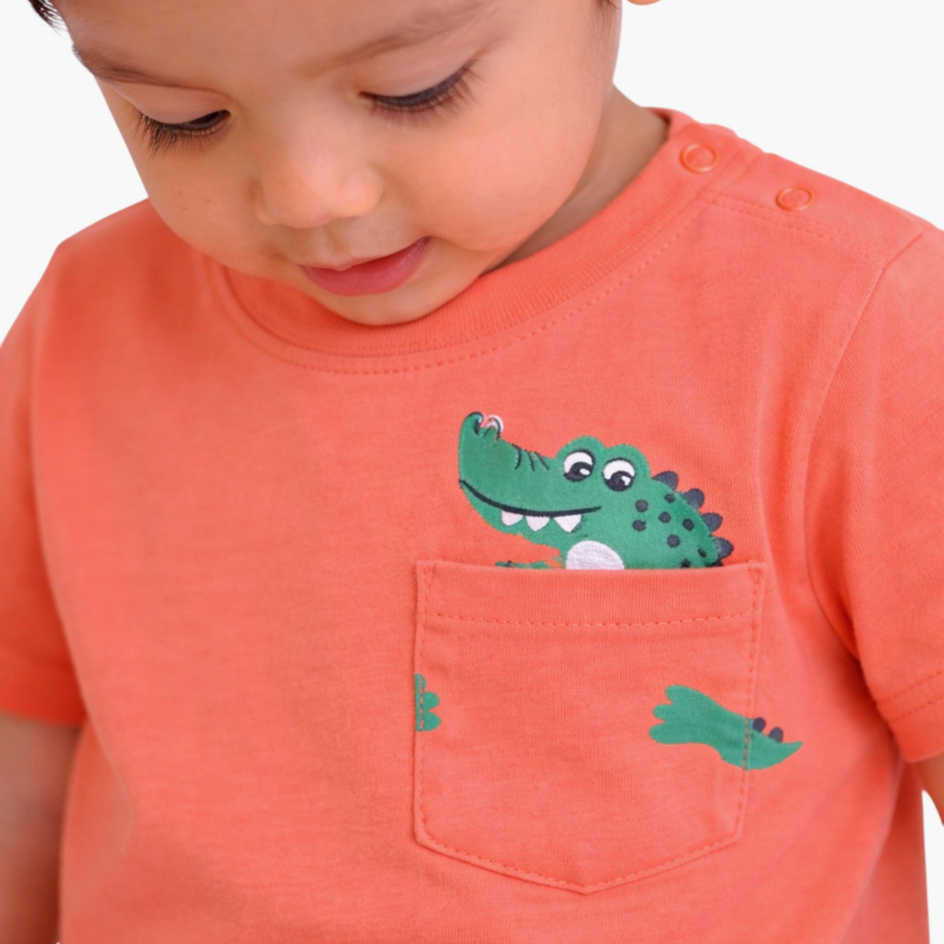 Victor and Jane 4-Piece Graphic Short Sleeves T-Shirts, Pants with Shorts-boys-clothing-setsandcoords-image-4