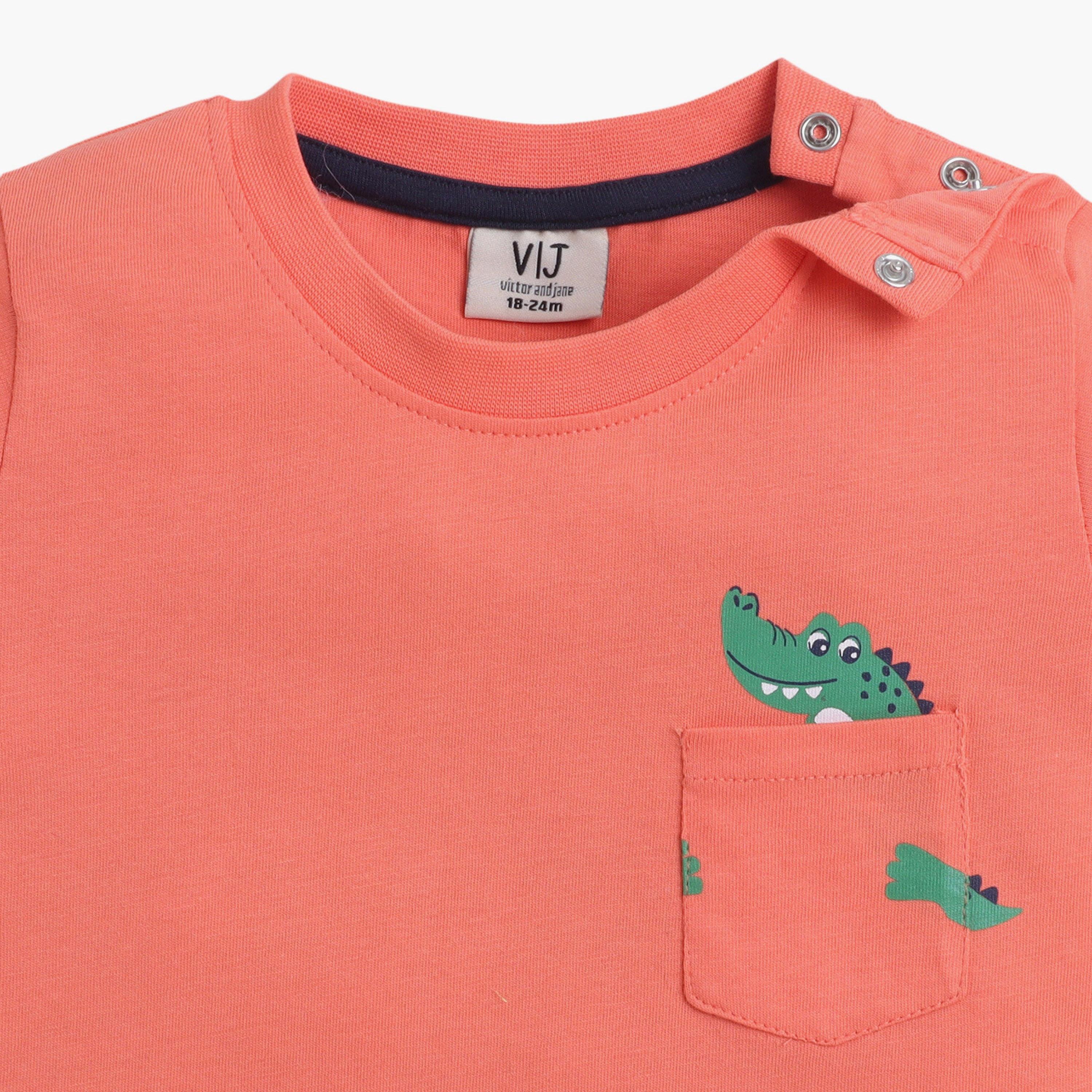 Victor and Jane 4-Piece Graphic Short Sleeves T-Shirts, Pants with Shorts-boys-clothing-setsandcoords-image-6