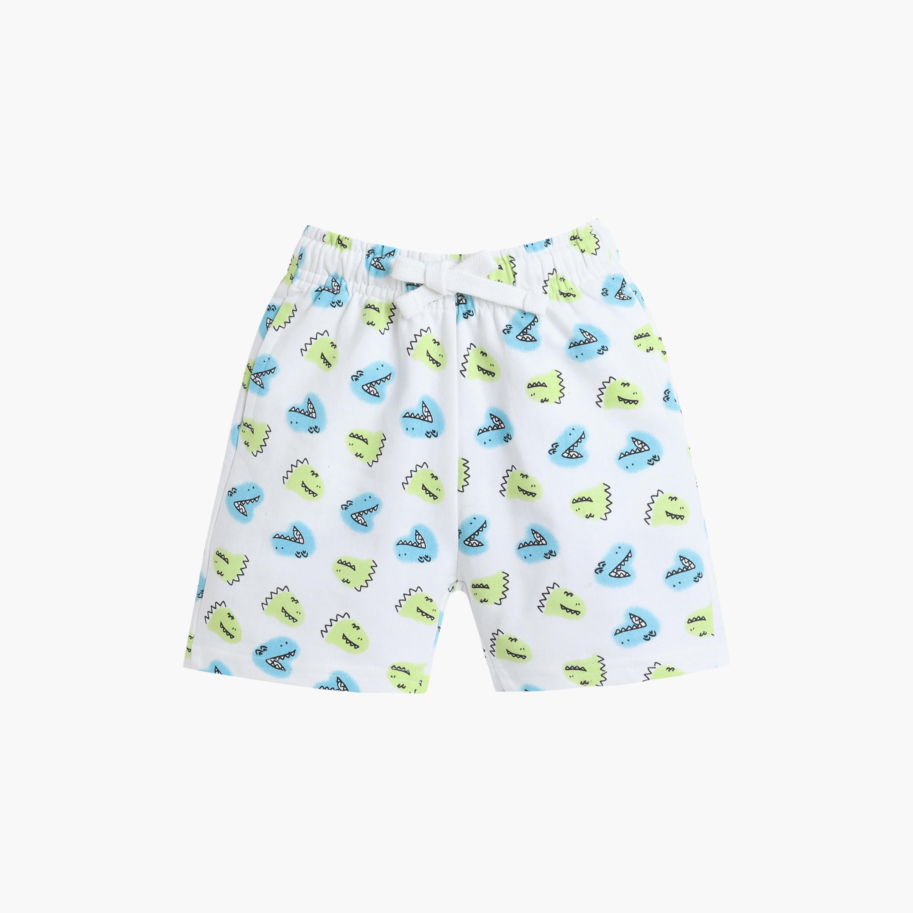 طقم مكون من 4 قطع: تي شيرتات بأكمام قصيرة ورسومات، وبنطلون مع شورت من فيكتور آند جين-boys-clothing-setsandcoords-image-14