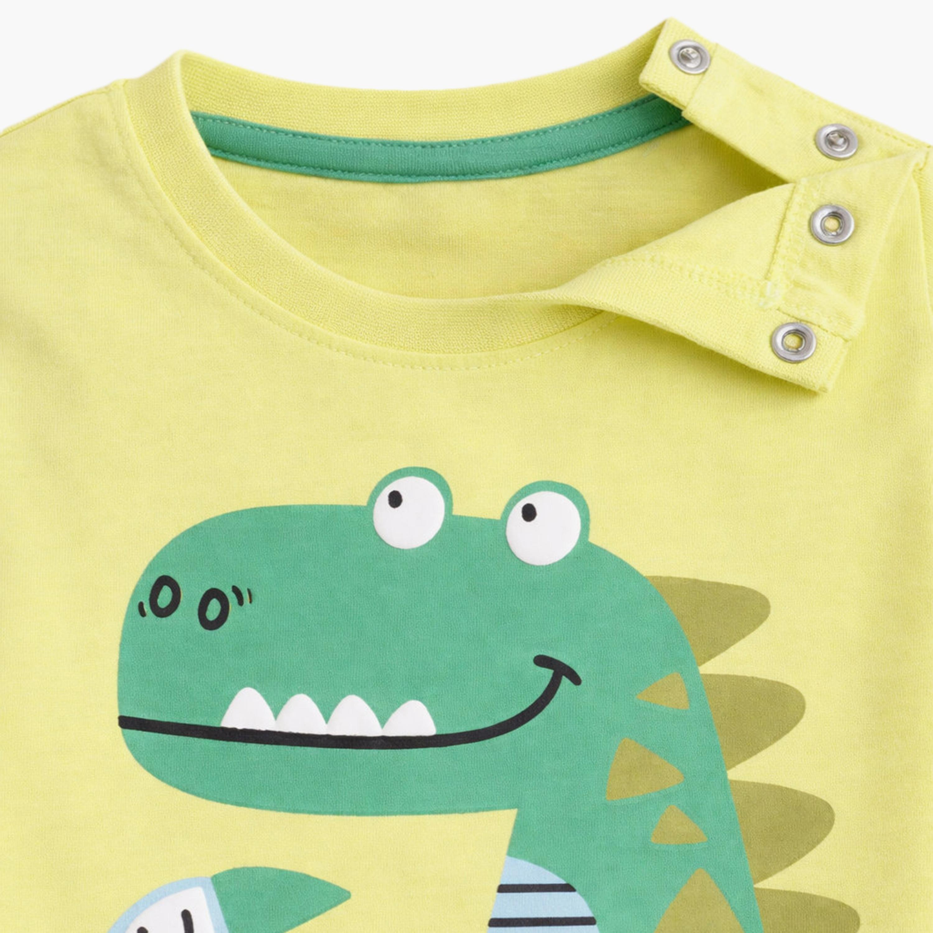 طقم تي شيرت برسومات تمساح وشورت برباط خصر من فيكتور آند جين-boys-clothing-setsandcoords-image-5
