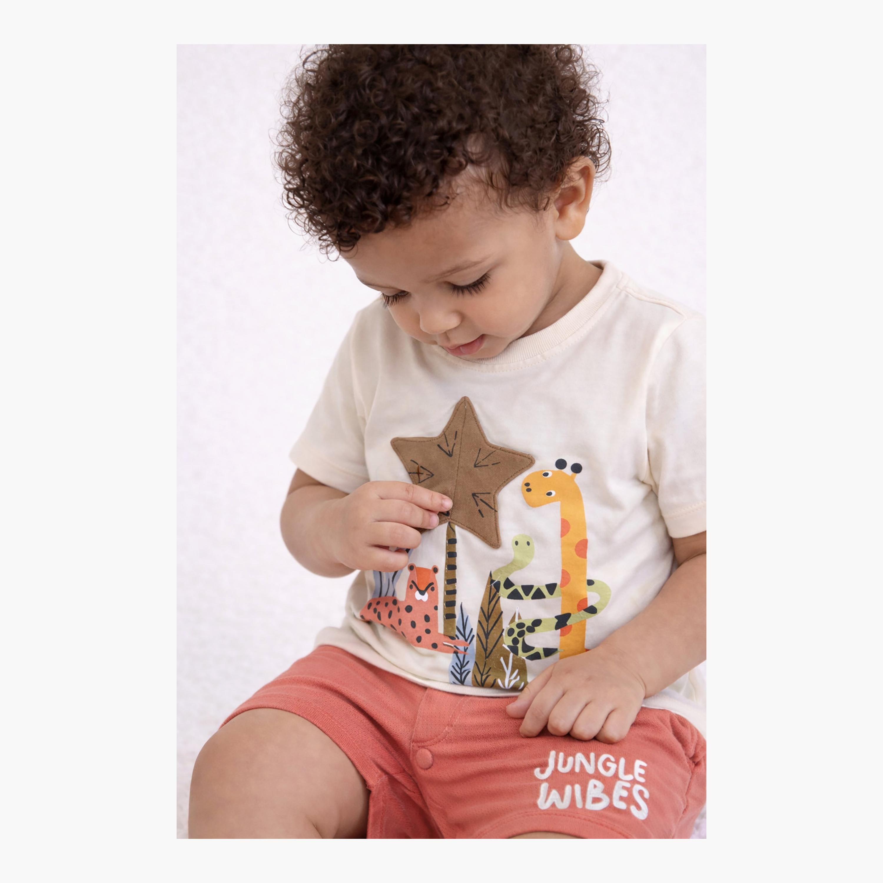 Victor and Jane Safari Animal Printed T-Shirt & Drawstring Shorts Set-boys-clothing-setsandcoords-image-5