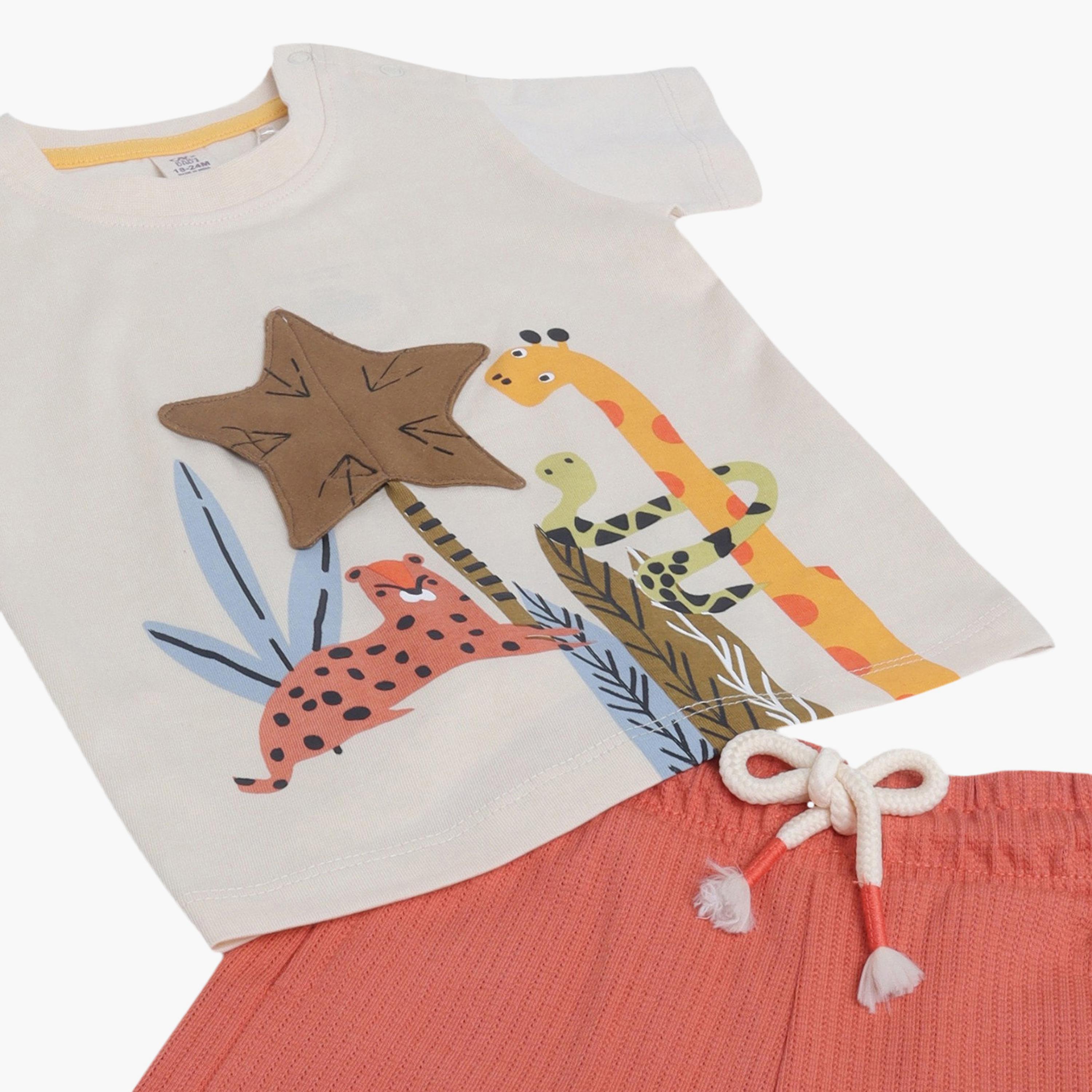 Victor and Jane Safari Animal Printed T-Shirt & Drawstring Shorts Set-boys-clothing-setsandcoords-image-6