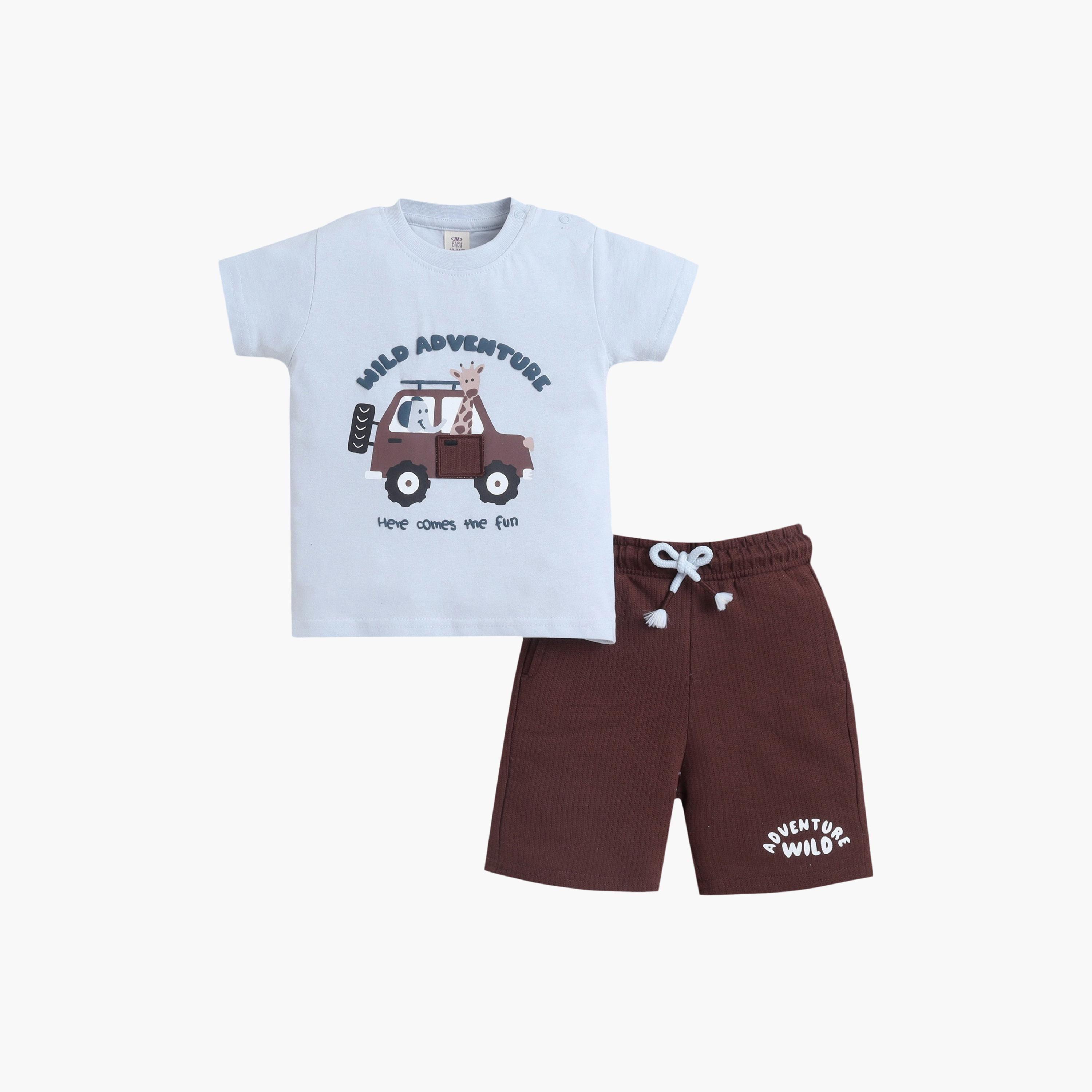 Victor and Jane Interactive Car Door Tee & Shorts Set-baby-boys-clothing-setsandcoords-image-1