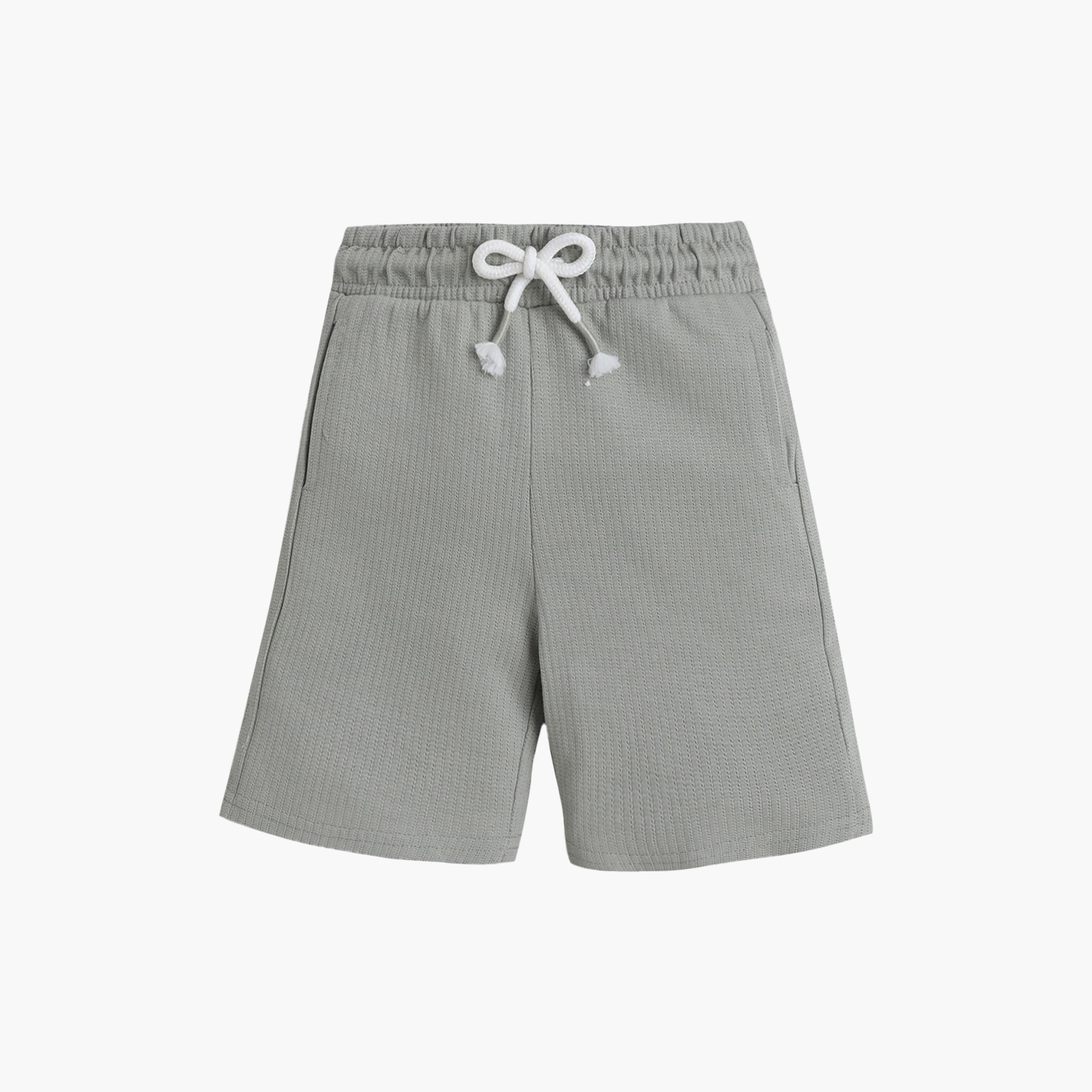Victor and Jane Crocodile Print Colour-Block T-Shirt & Drawstring Shorts Set-boys-clothing-setsandcoords-image-3