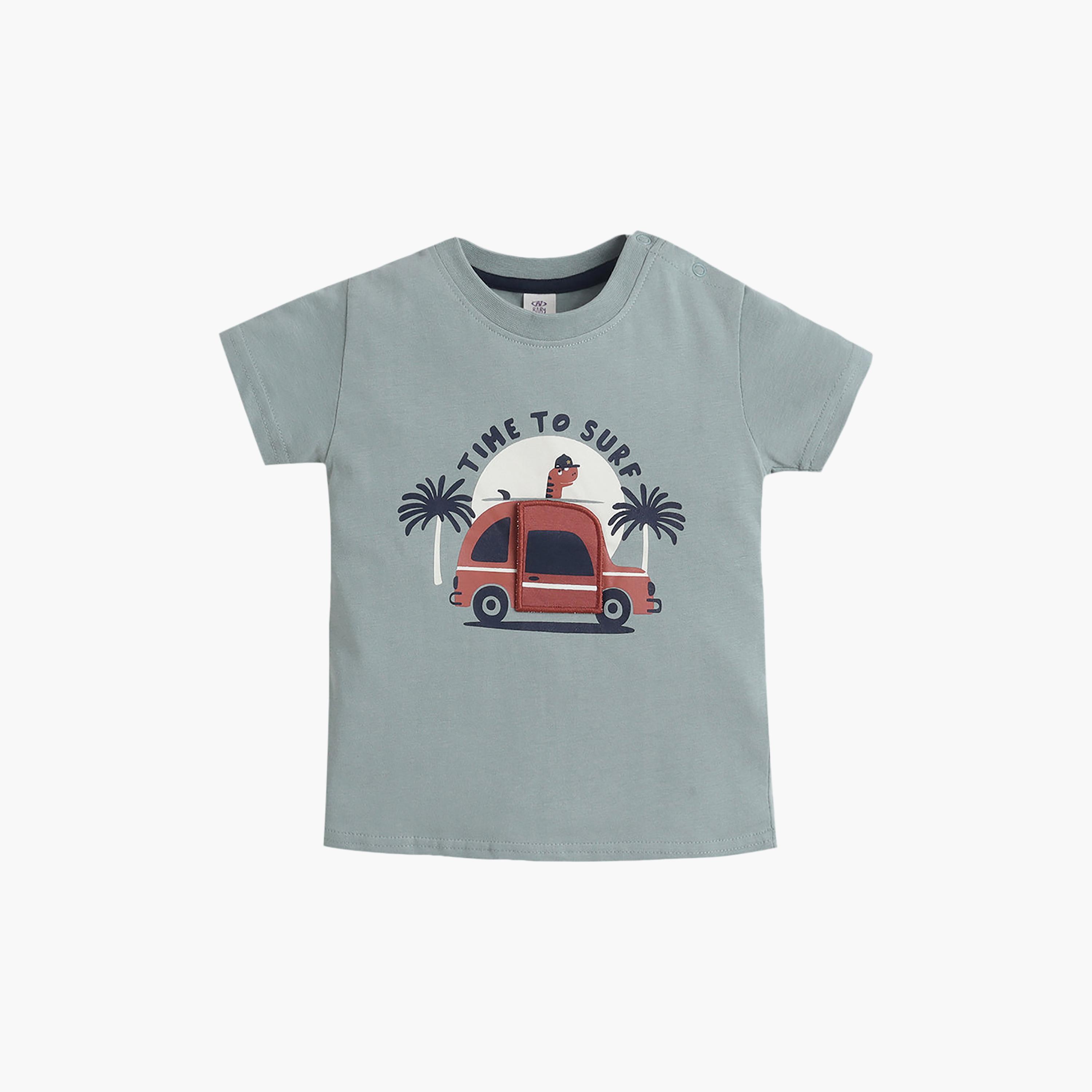 طقم تي شيرت برسومات "Time to Surf" وبنطلون بأساور من فيكتور آند جين-boys-clothing-setsandcoords-image-2
