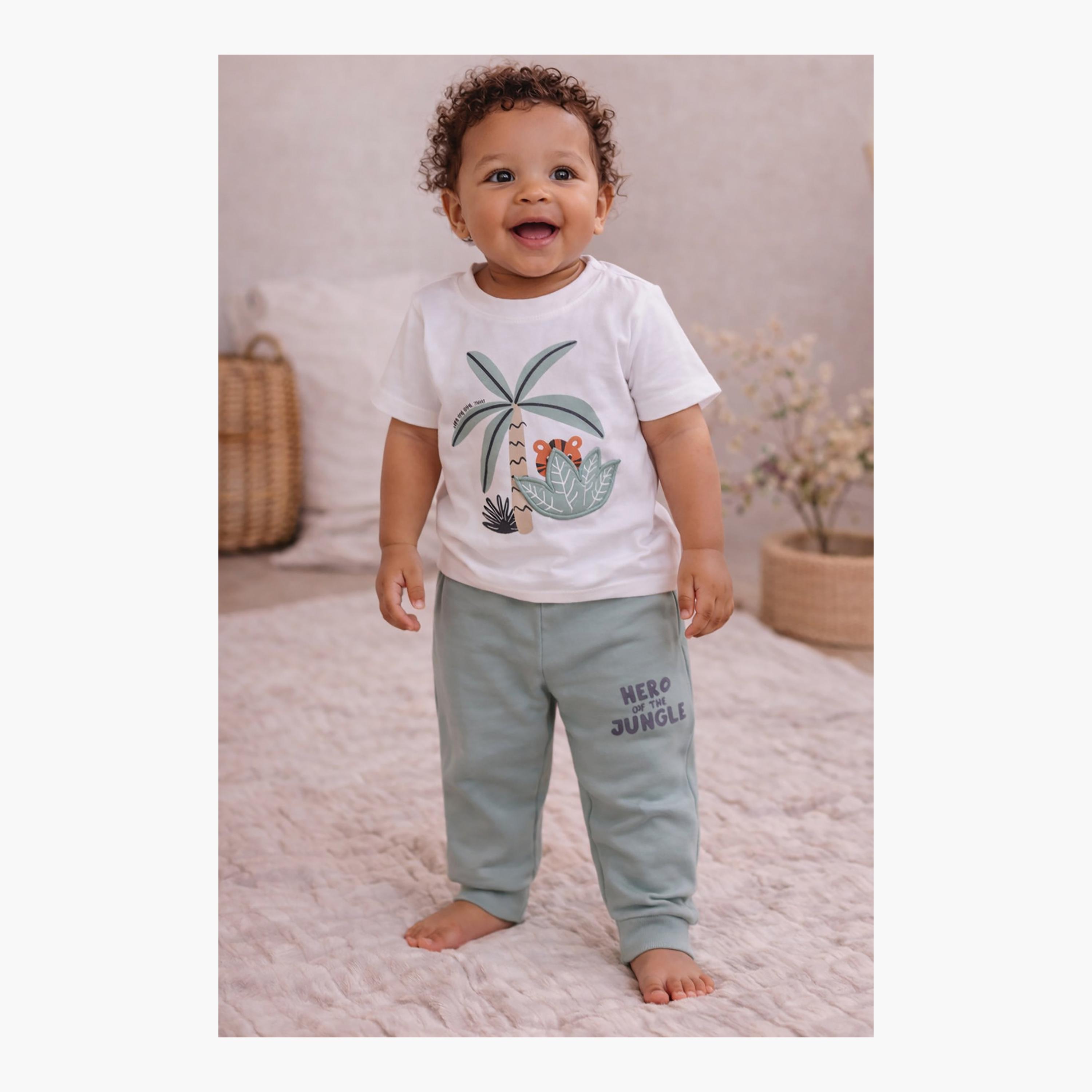 Victor and Jane Tropical Crocodile T-Shirt & Hero Jungle Joggers Set-boys-clothing-setsandcoords-image-5