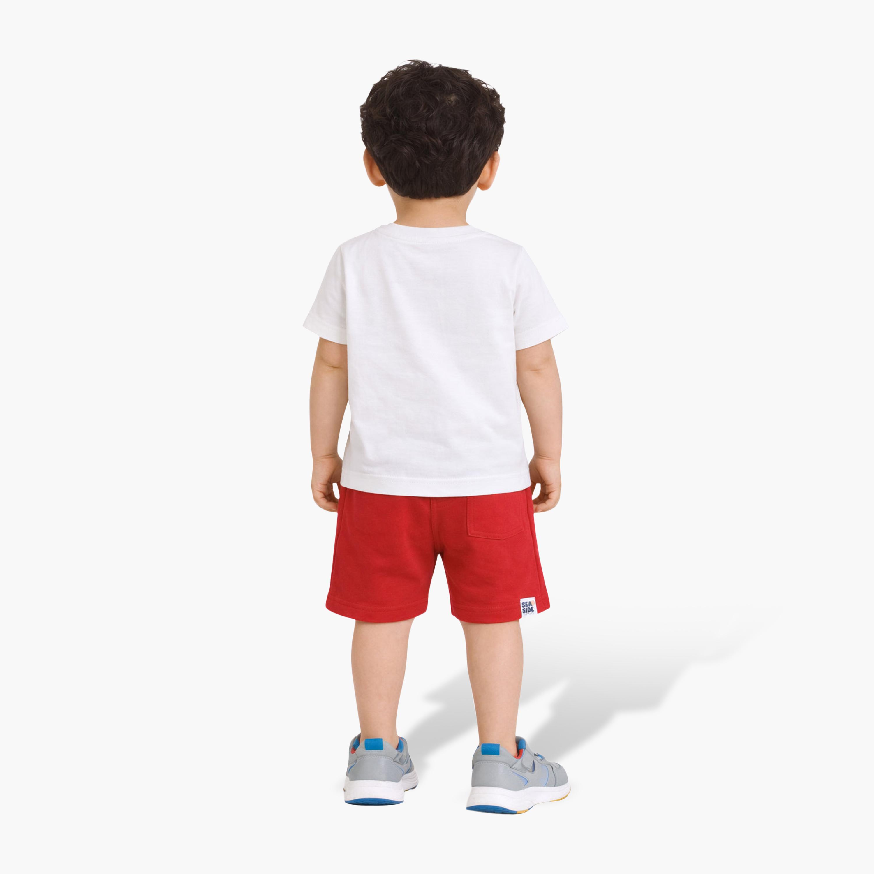 طقم تي شيرت بياقة مستديرة وشورت بطبعة بحرية من فيكتور آند جين-boys-clothing-setsandcoords-image-2