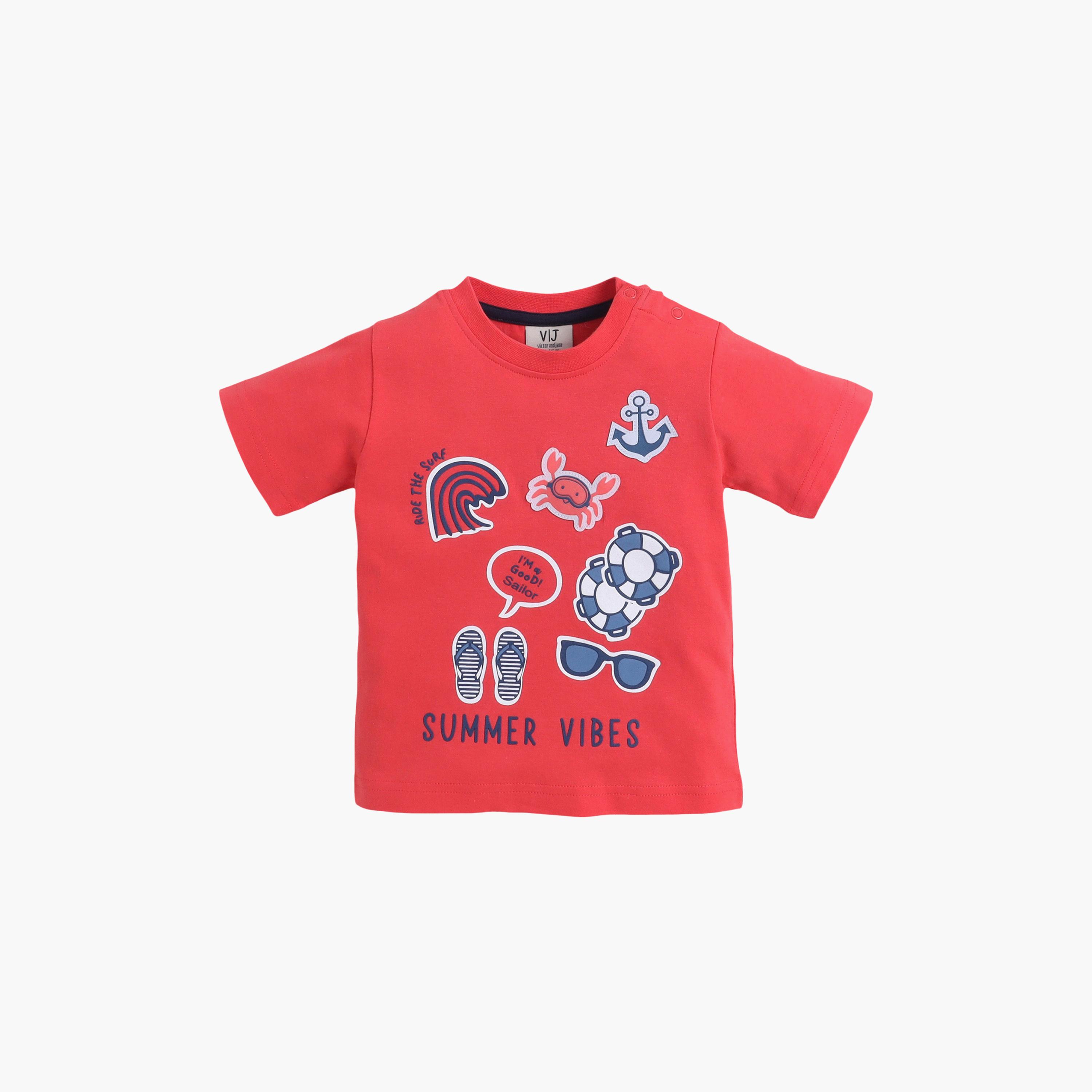 Victor and Jane Summer Vibes Round Neck T-Shirt and Shorts Set-boys-clothing-setsandcoords-image-4