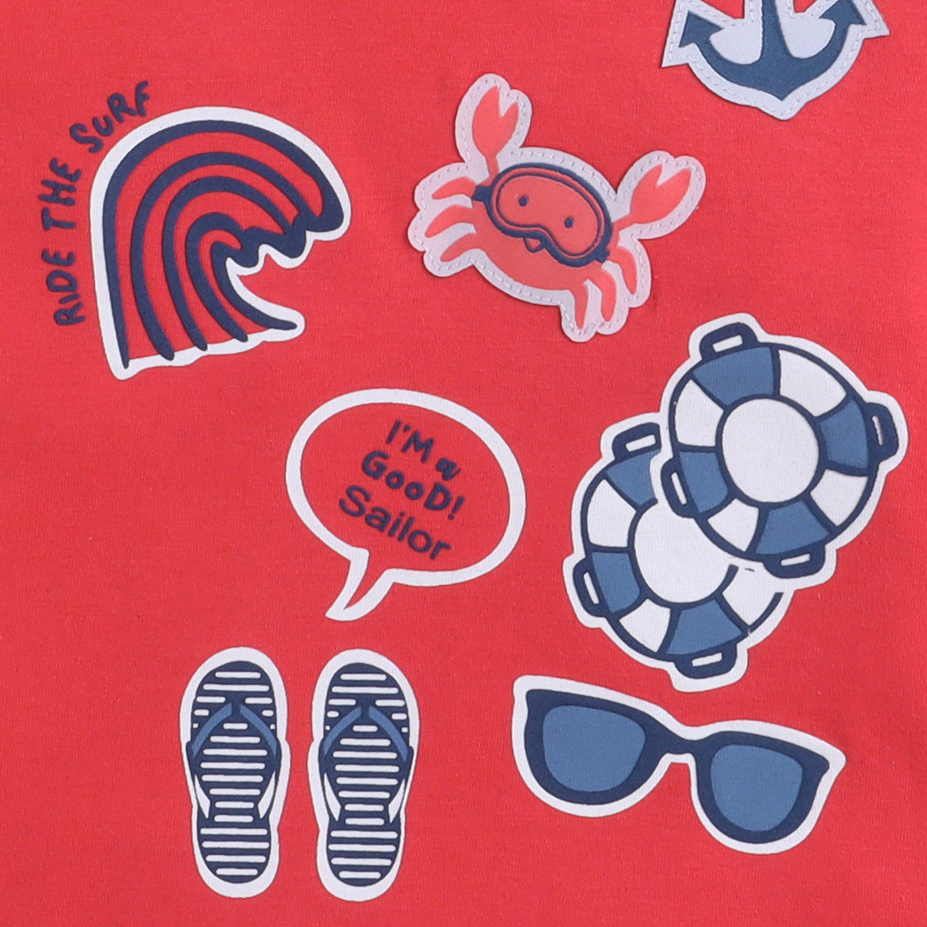 Victor and Jane Summer Vibes Round Neck T-Shirt and Shorts Set-boys-clothing-setsandcoords-image-6