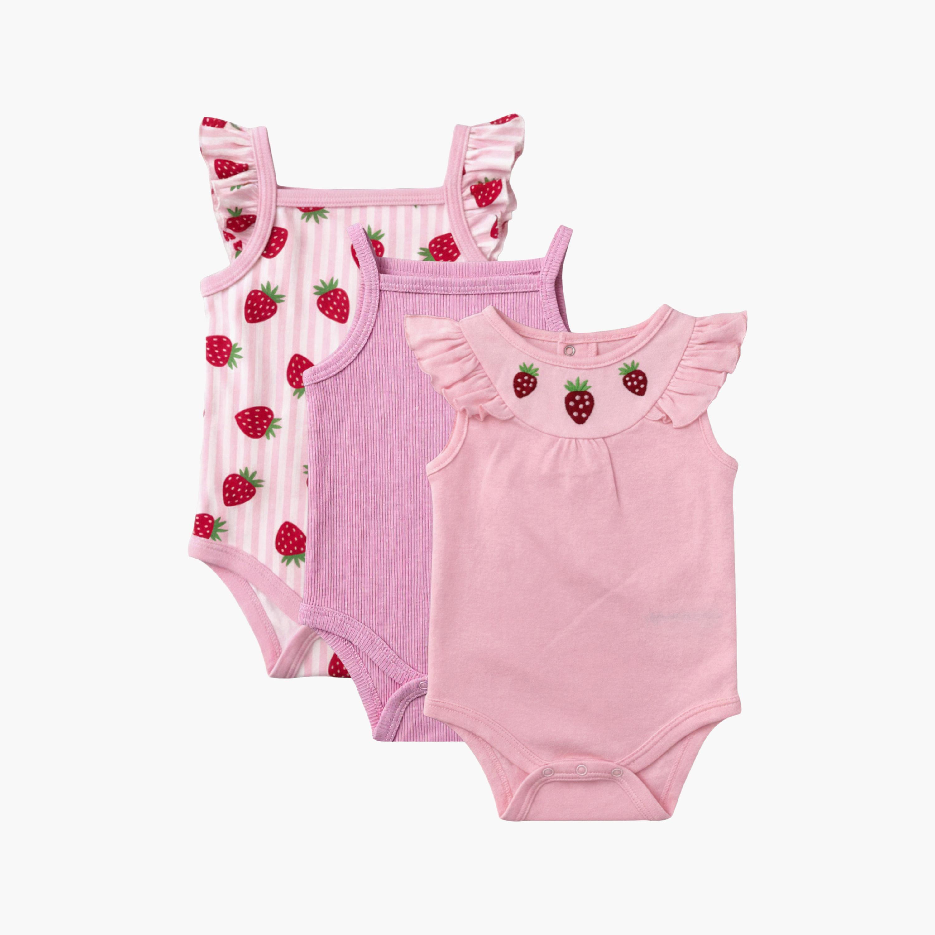Victor and Jane 3-Piece Frill Strap Sleeveless Rompers Set-baby-girls-clothing-rompers-image-1