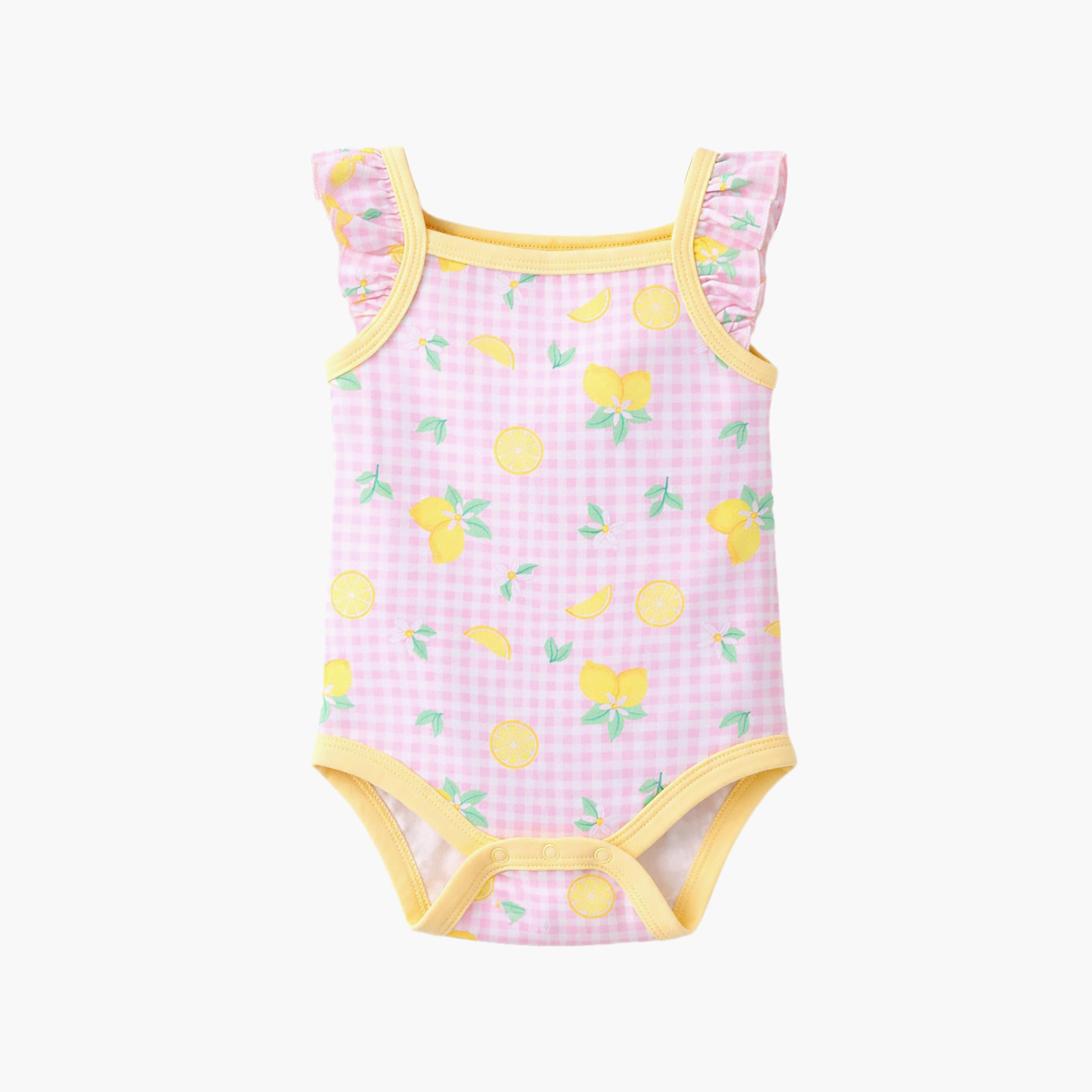 طقم رومبيرز أطفال بطبعة الفواكه وحمالات كشكشة (3 قطع) من فيكتور آند جين-baby-girls-clothing-rompers-image-2