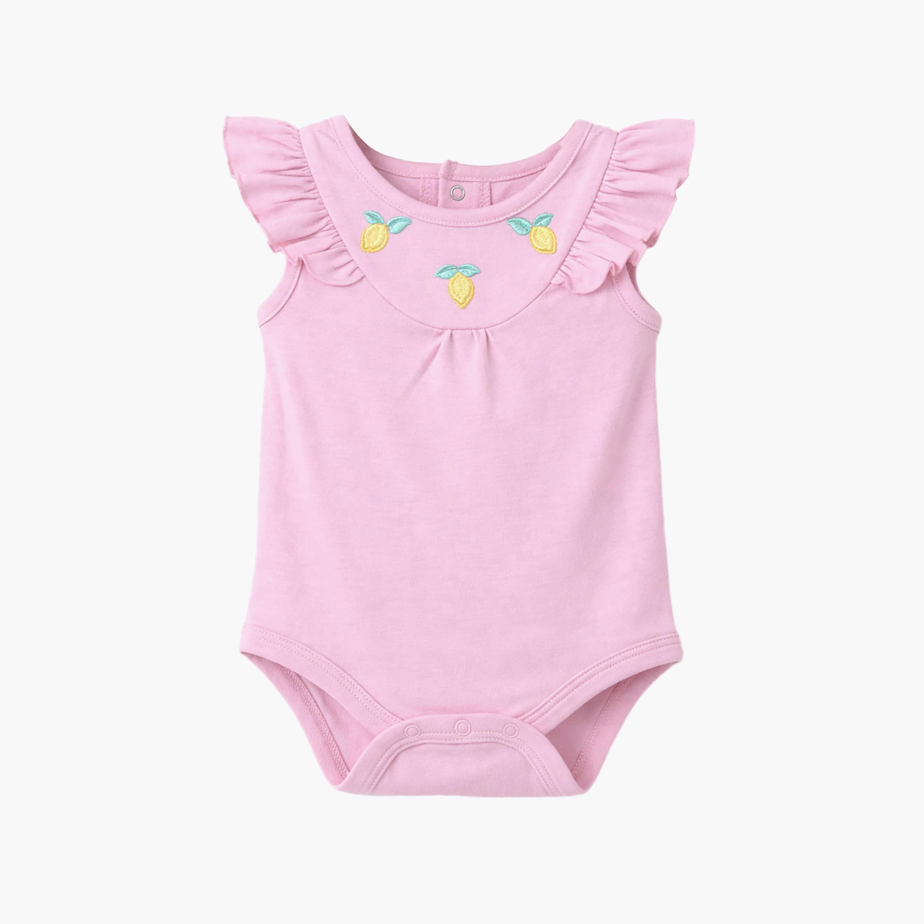 طقم رومبيرز أطفال بطبعة الفواكه وحمالات كشكشة (3 قطع) من فيكتور آند جين-baby-girls-clothing-rompers-image-3