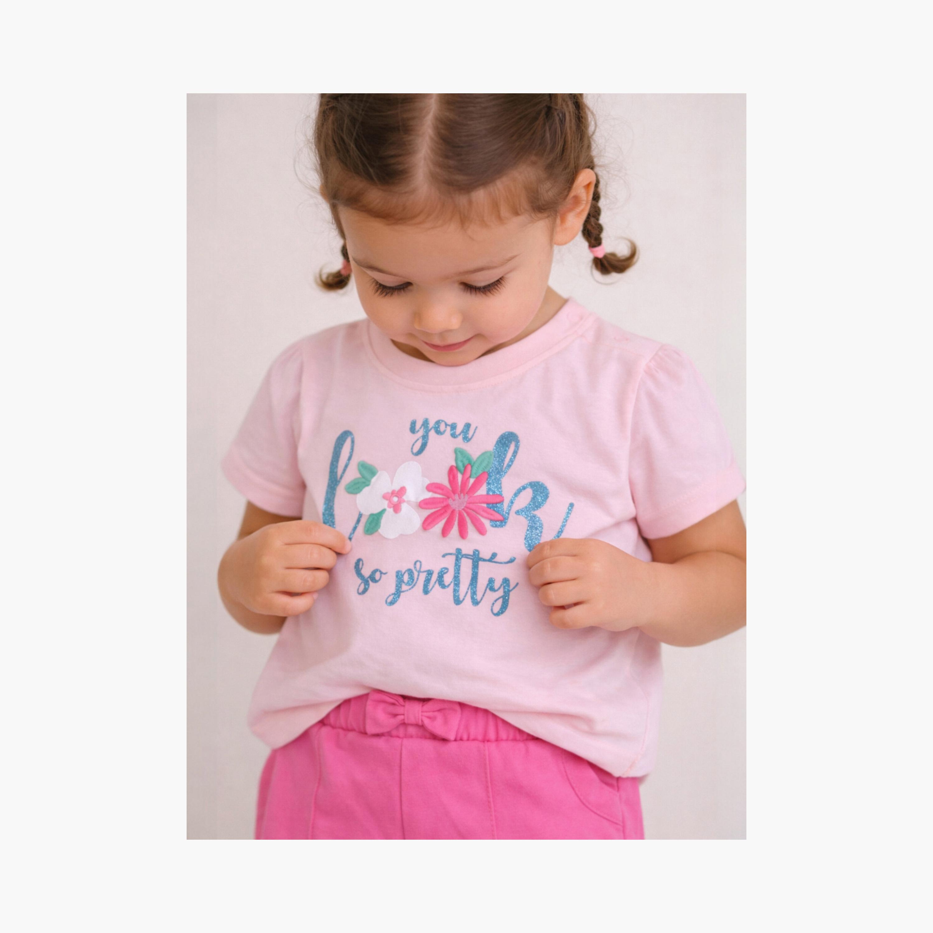 Victor and Jane Floral Graphic T-Shirt & Shorts Set-girls-clothing-setsandcoords-image-6