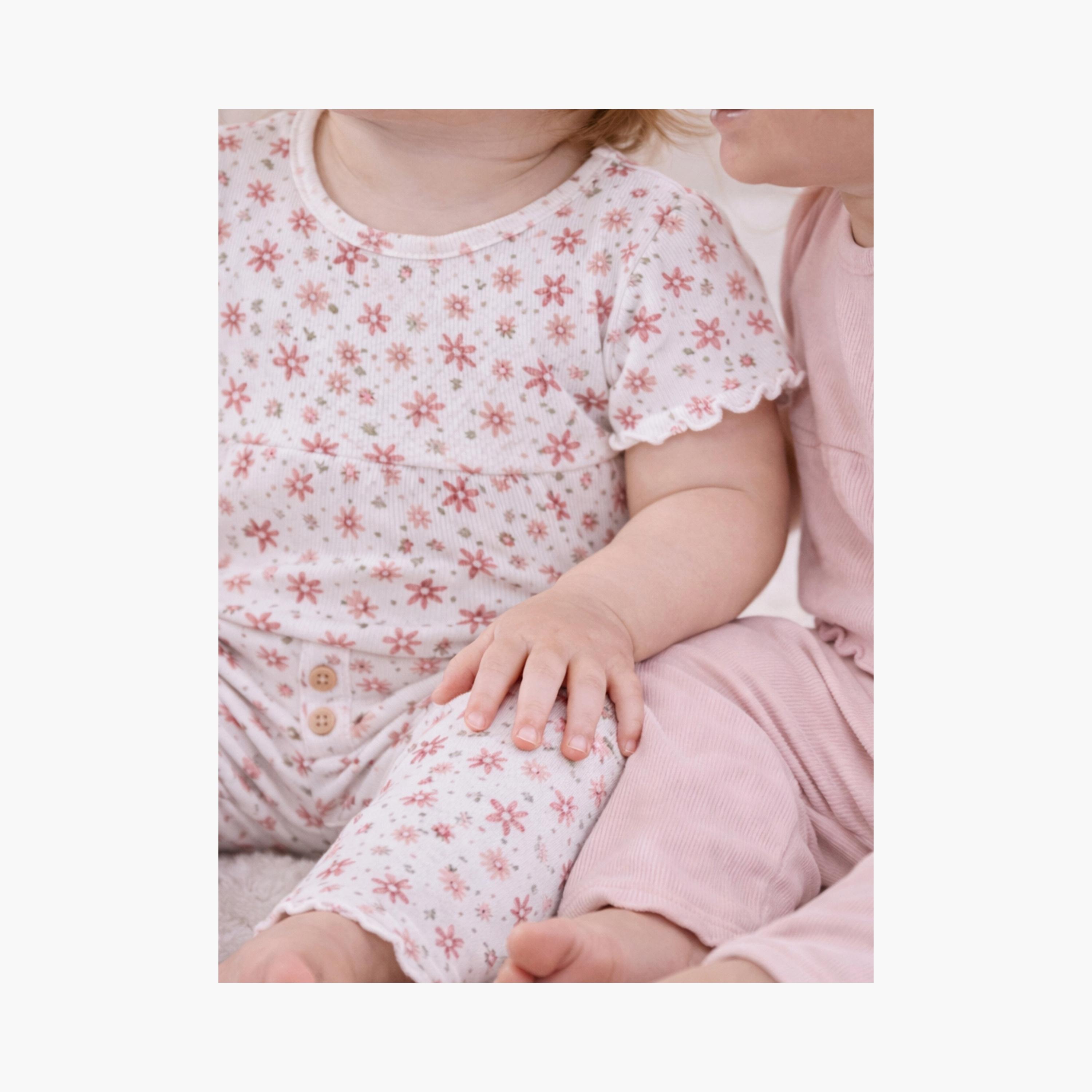 Victor and Jane 2-Piece Printed Short Sleeves Rib T-Shirt with 2-Piece Rib Leggings Set-baby-girls-clothing-setsandcoords-image-4