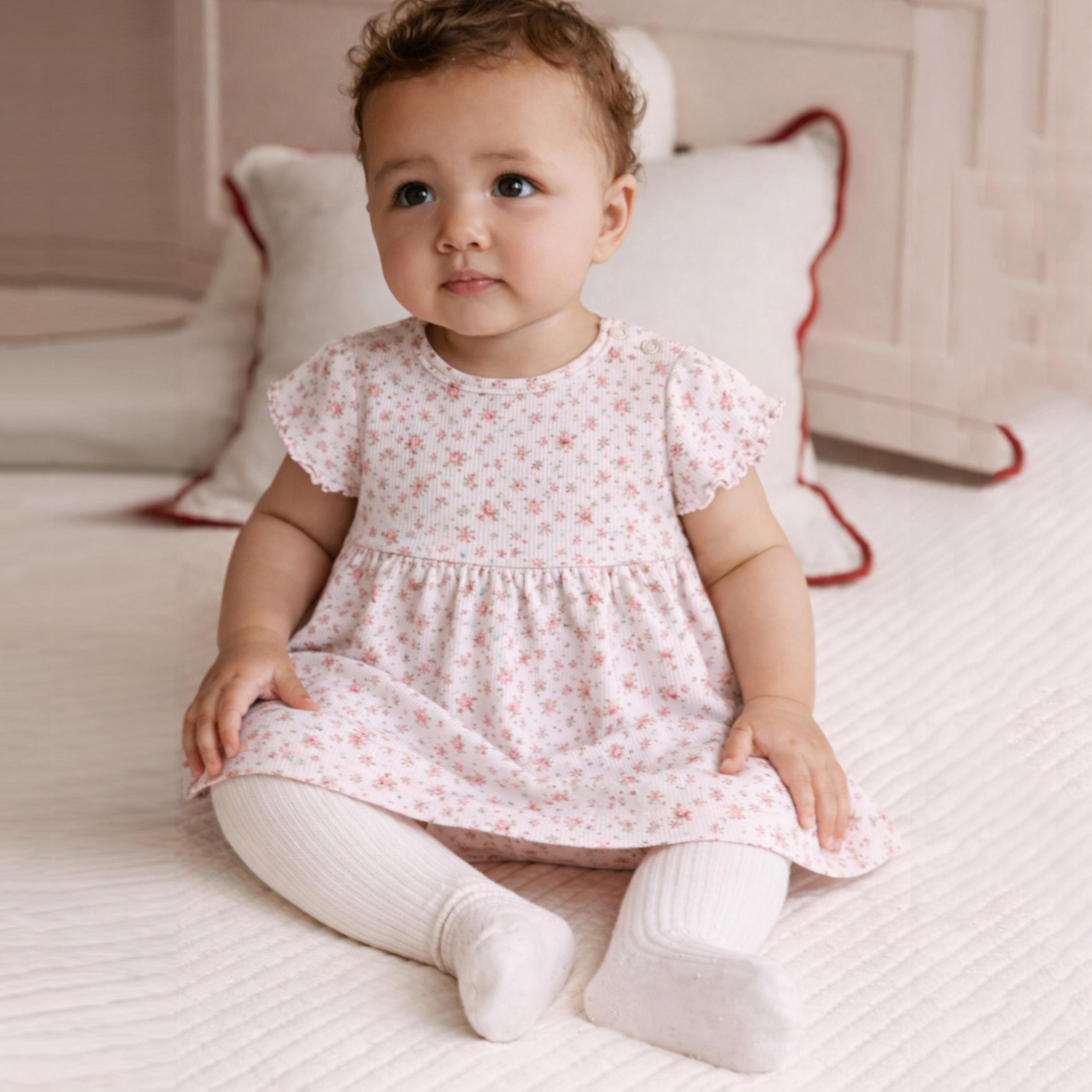طقم فستان بطبعة زهور وتصميم مخطط قطعتين من فيكتور آند جين-baby-girls-clothing-dressesandjumpsuits-image-5