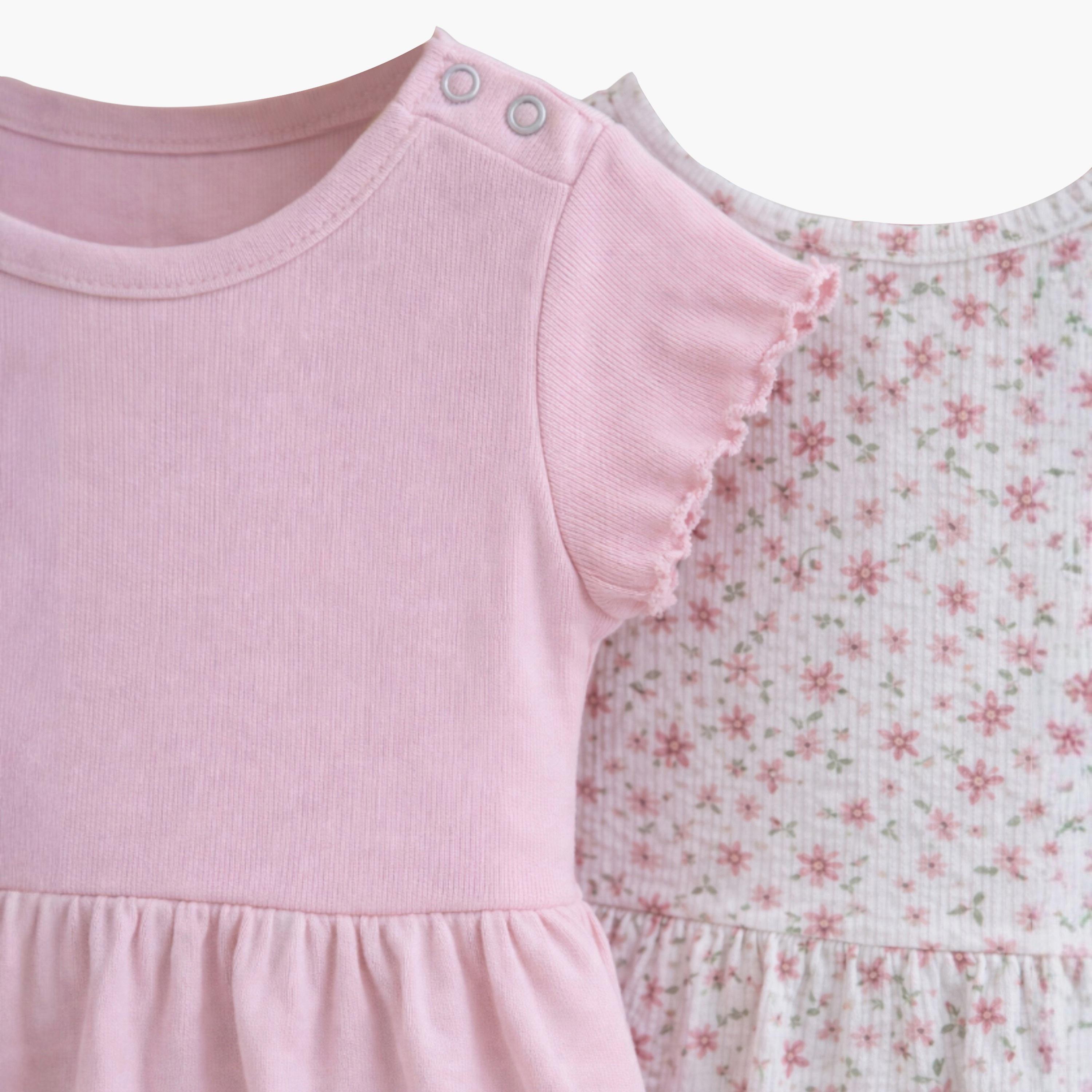 طقم فستان بطبعة زهور وتصميم مخطط قطعتين من فيكتور آند جين-baby-girls-clothing-dressesandjumpsuits-image-6