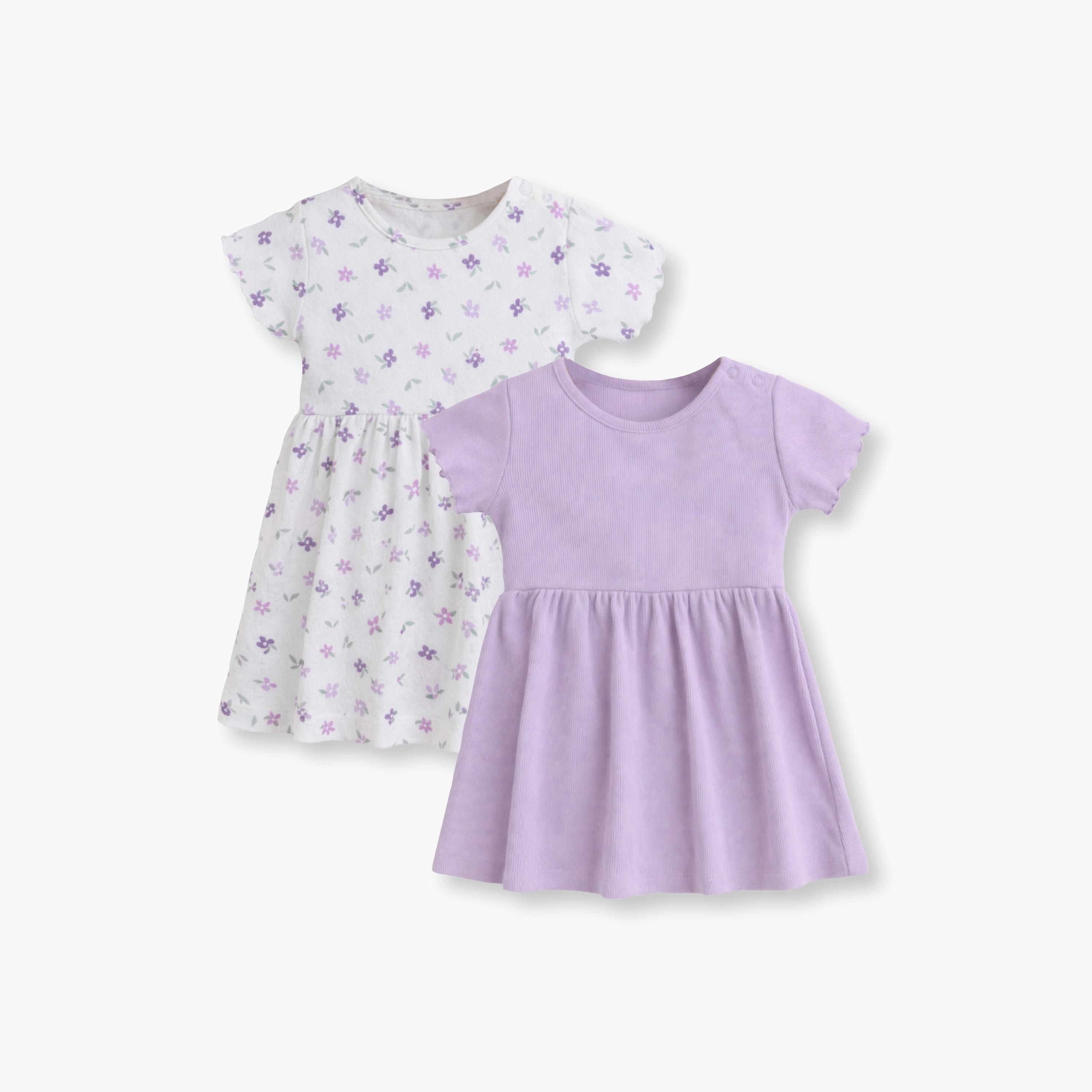 Victor and Jane 2-Piece Floral & Striped Dress Set-baby-girls-clothing-dressesandjumpsuits-image-1