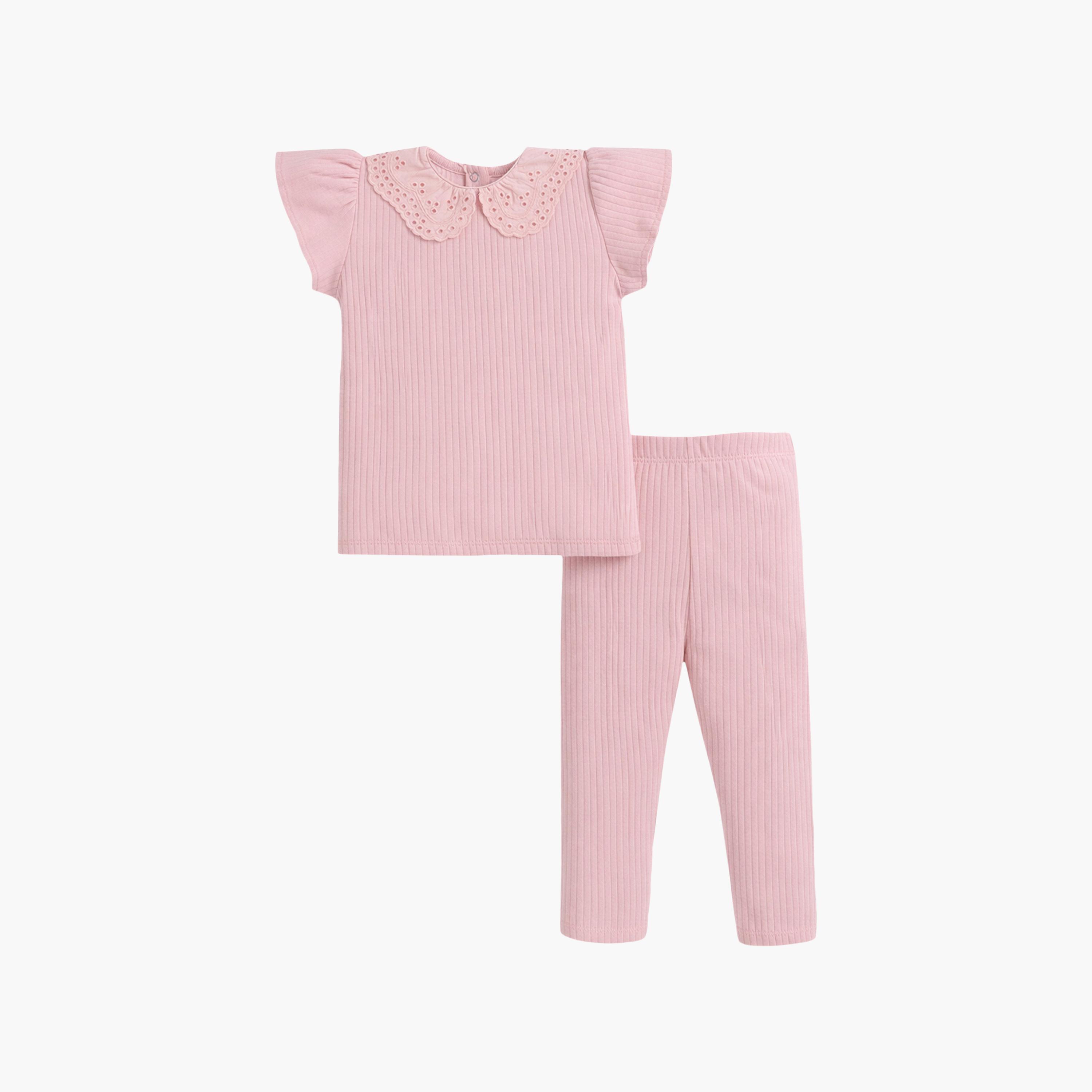 Victor and Jane 2-Piece Printed Short Sleeves T-Shirt with 2-Piece Leggings Set-baby-girls-clothing-setsandcoords-image-3