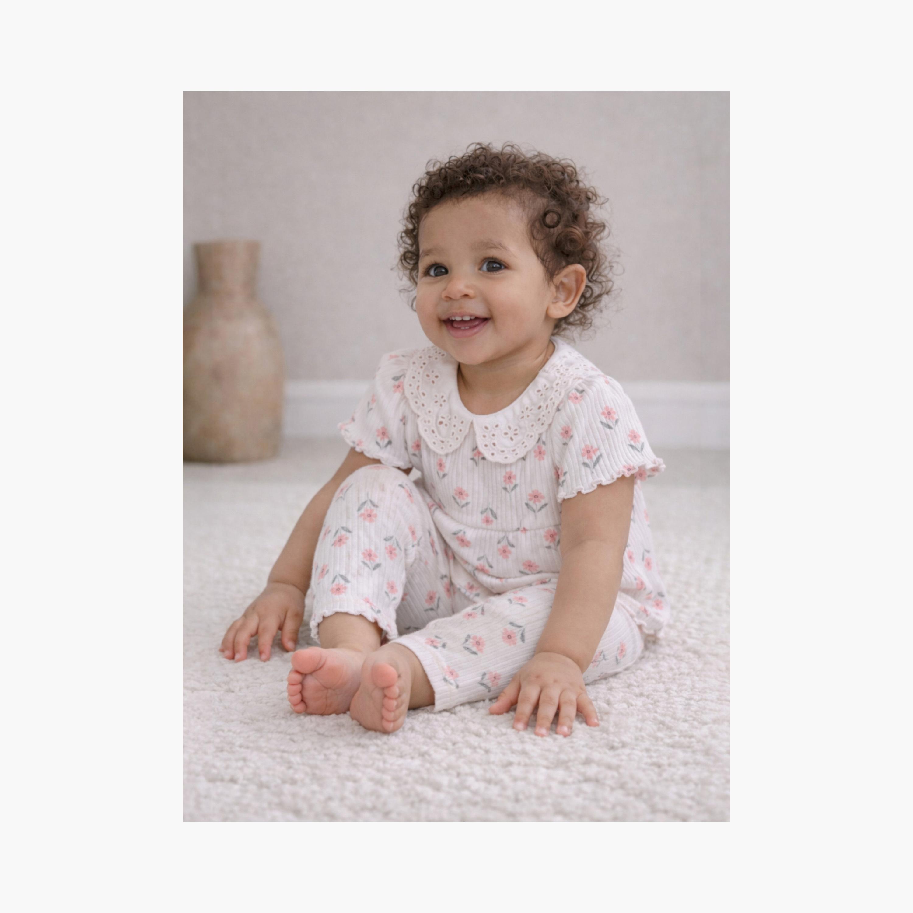 Victor and Jane 2-Piece Printed Short Sleeves T-Shirt with 2-Piece Leggings Set-baby-girls-clothing-setsandcoords-image-5
