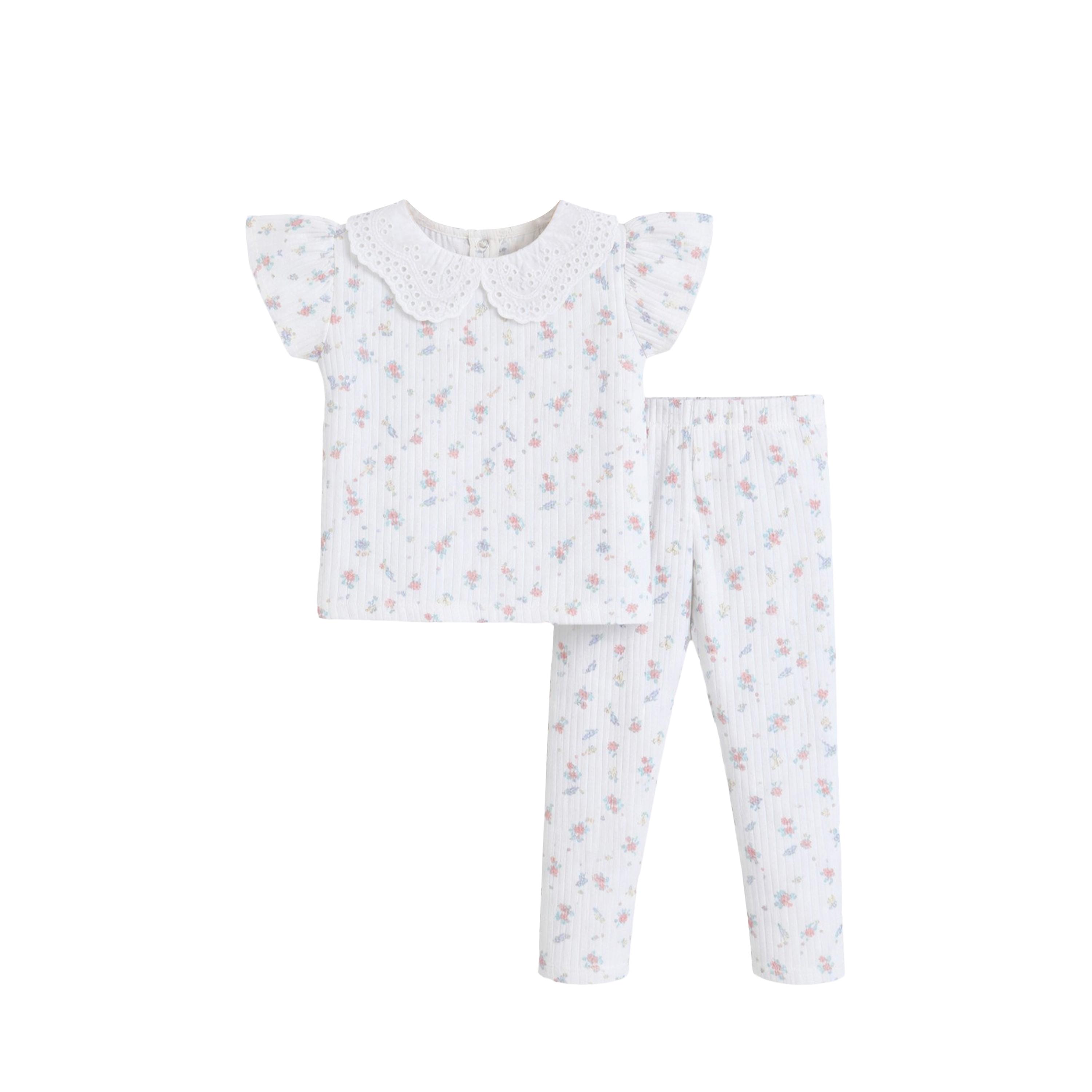 Victor and Jane 4-Piece Short Sleeves Floral Printed T-Shirts & Leggings Set-baby-girls-clothing-setsandcoords-image-3