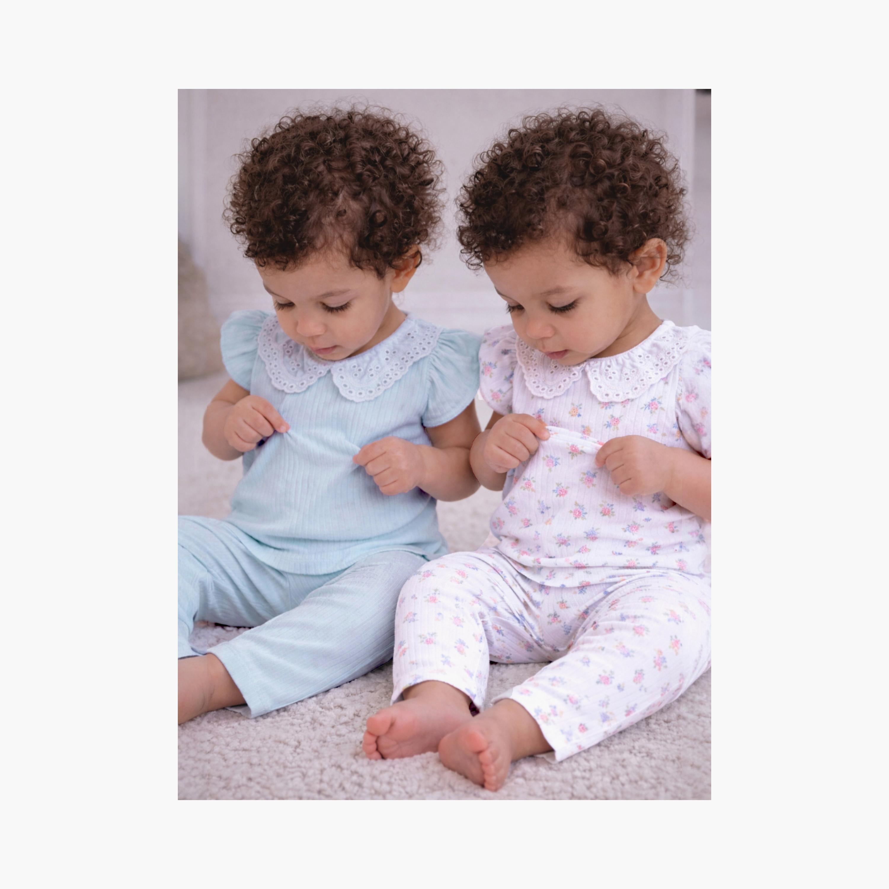 Victor and Jane 4-Piece Short Sleeves Floral Printed T-Shirts & Leggings Set-baby-girls-clothing-setsandcoords-image-5