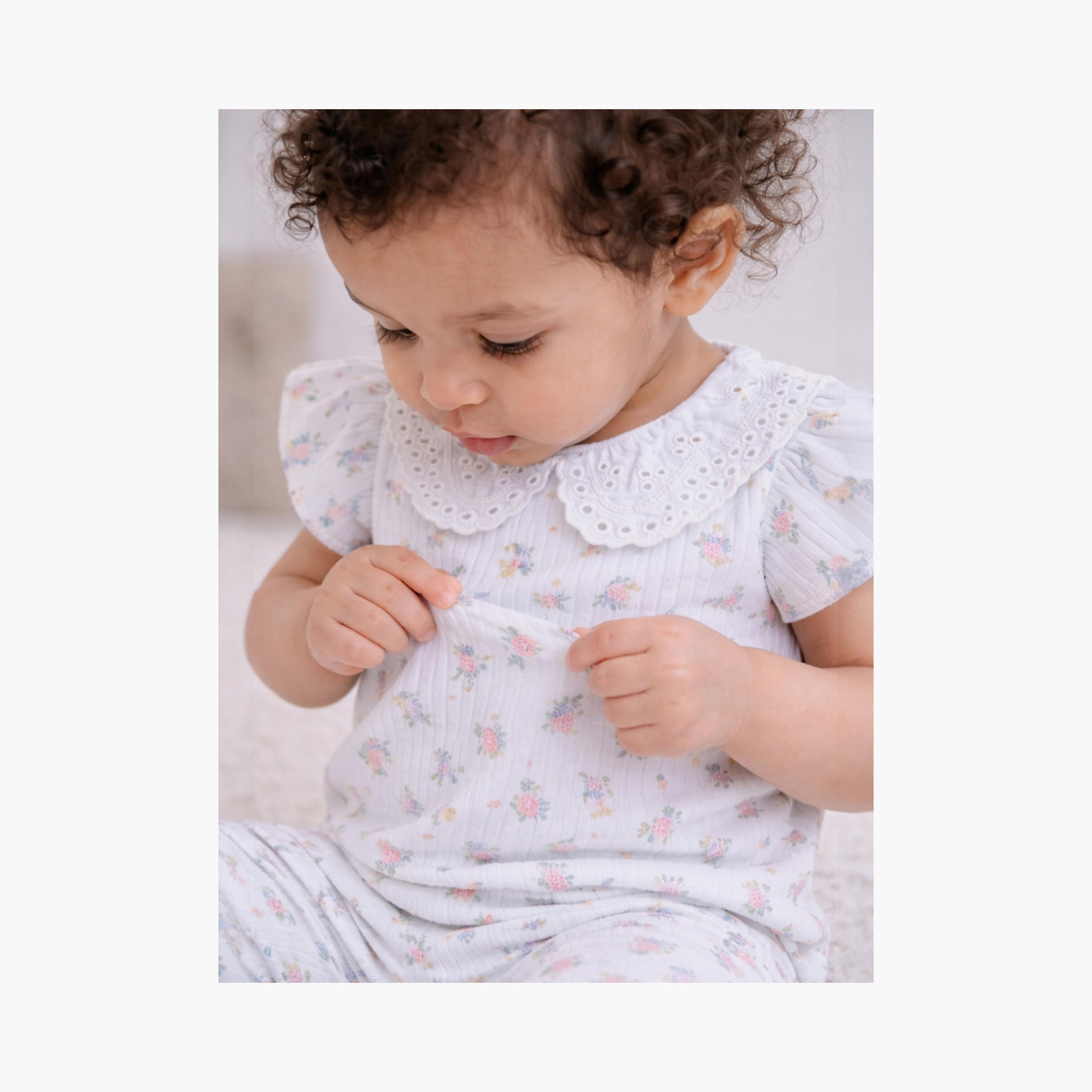 Victor and Jane 4-Piece Short Sleeves Floral Printed T-Shirts & Leggings Set-baby-girls-clothing-setsandcoords-image-7