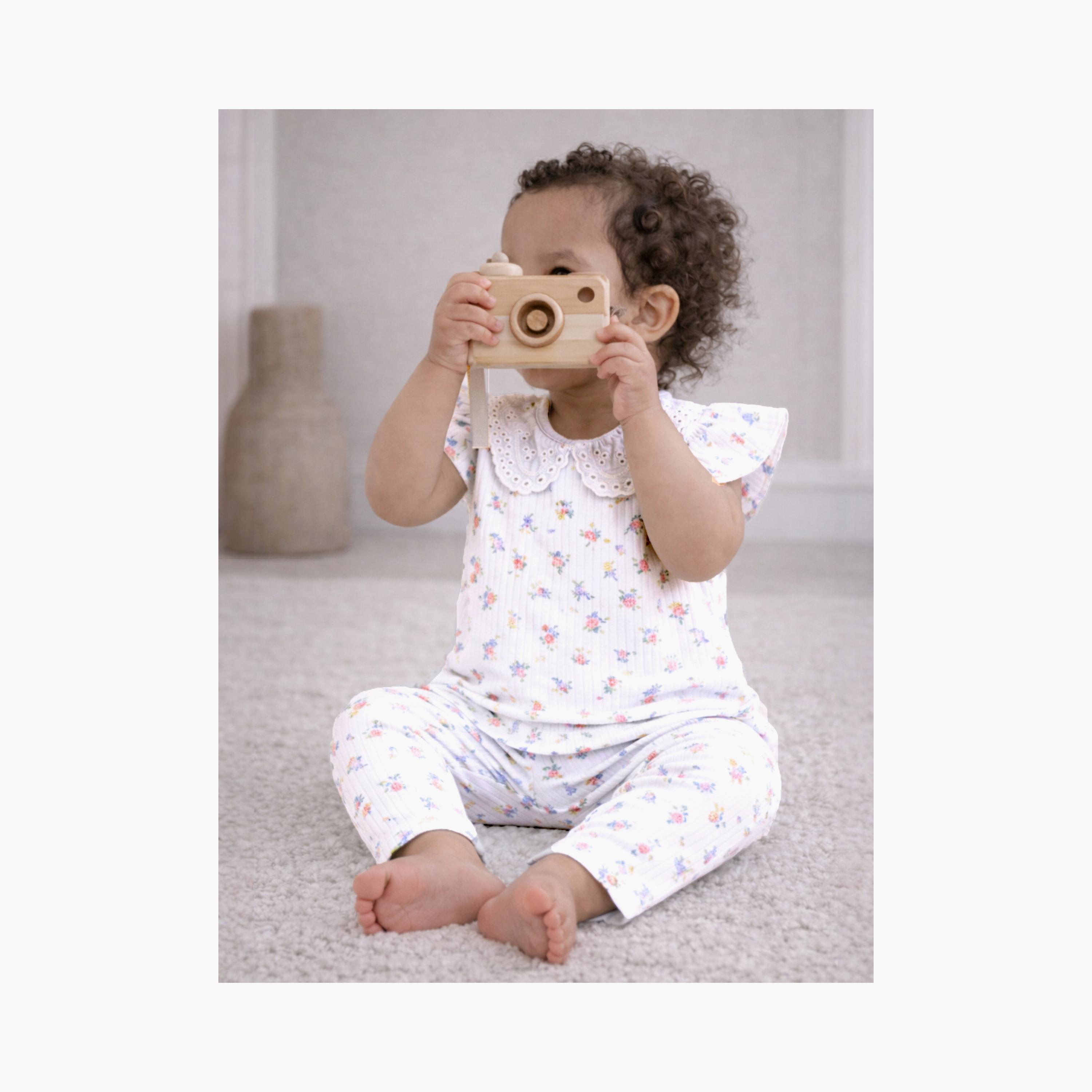 Victor and Jane 4-Piece Short Sleeves Floral Printed T-Shirts & Leggings Set-baby-girls-clothing-setsandcoords-image-8