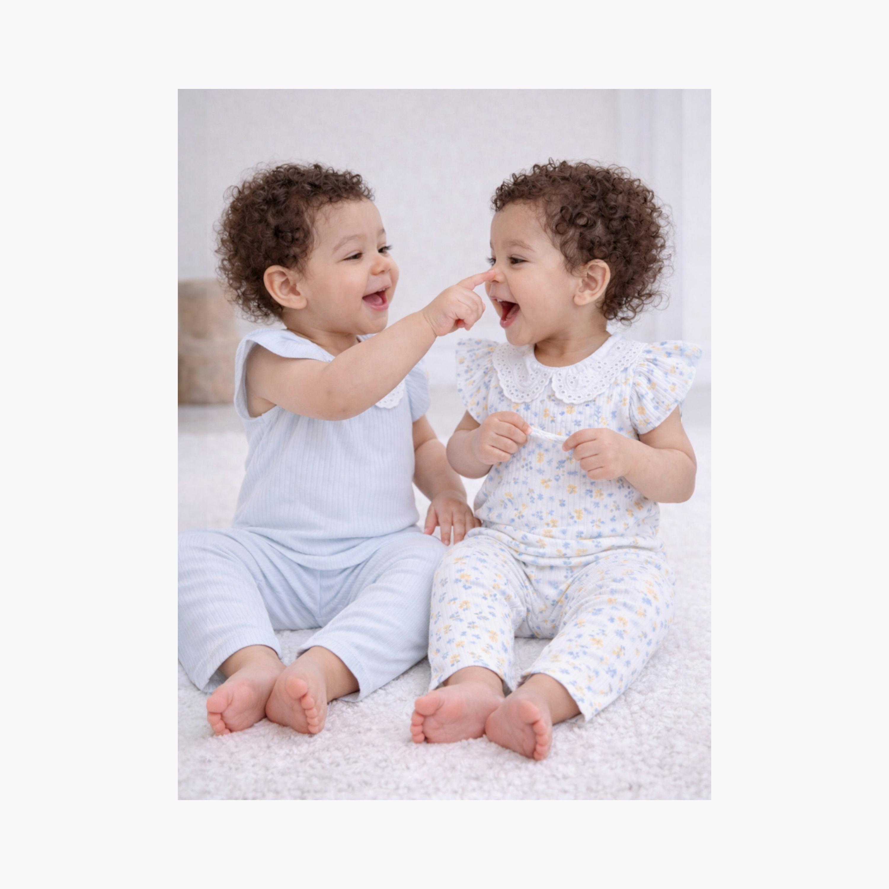 Victor and Jane 4-Piece Short Sleeves Floral Printed T-Shirts & Leggings Set-baby-girls-clothing-setsandcoords-image-4
