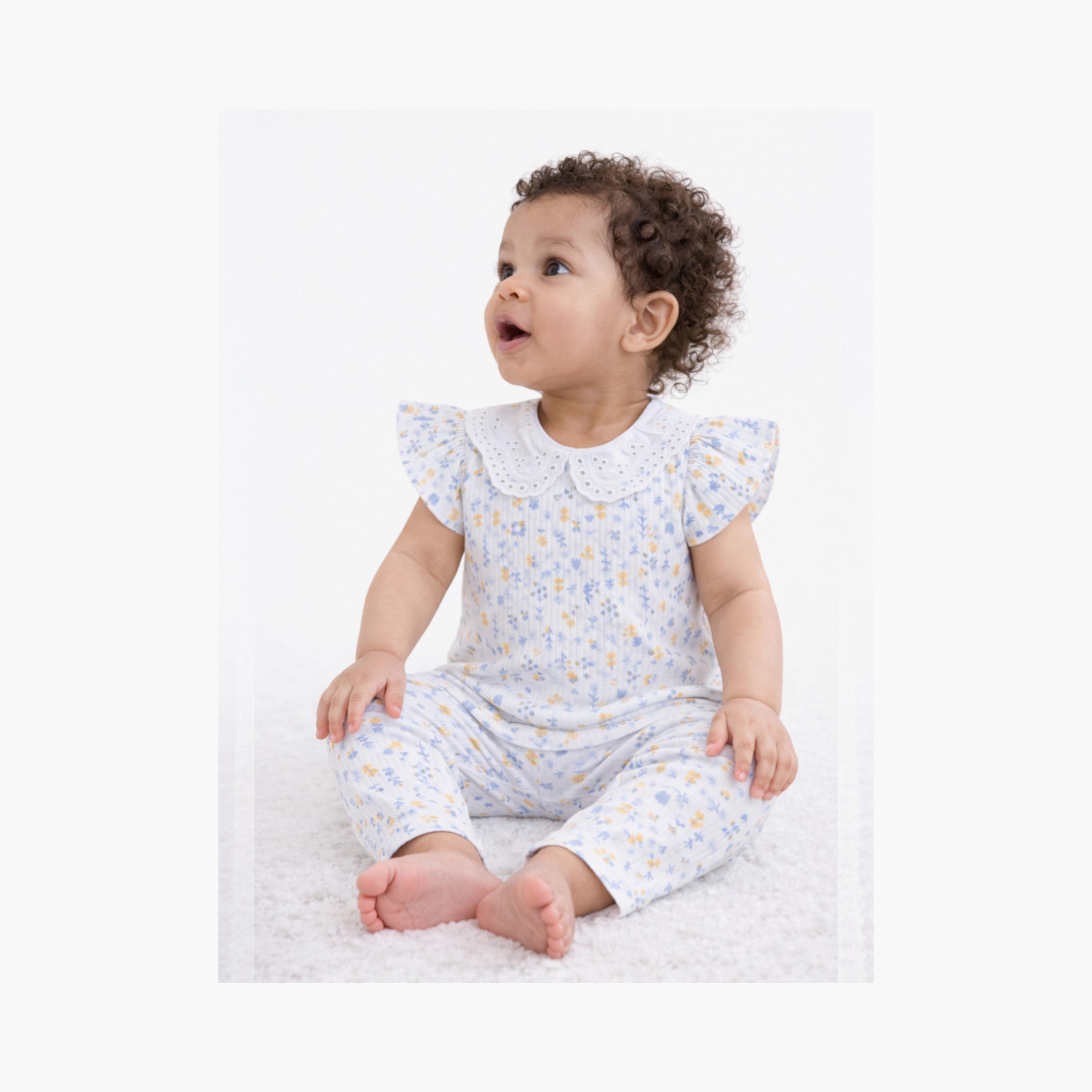 Victor and Jane 4-Piece Short Sleeves Floral Printed T-Shirts & Leggings Set-baby-girls-clothing-setsandcoords-image-5