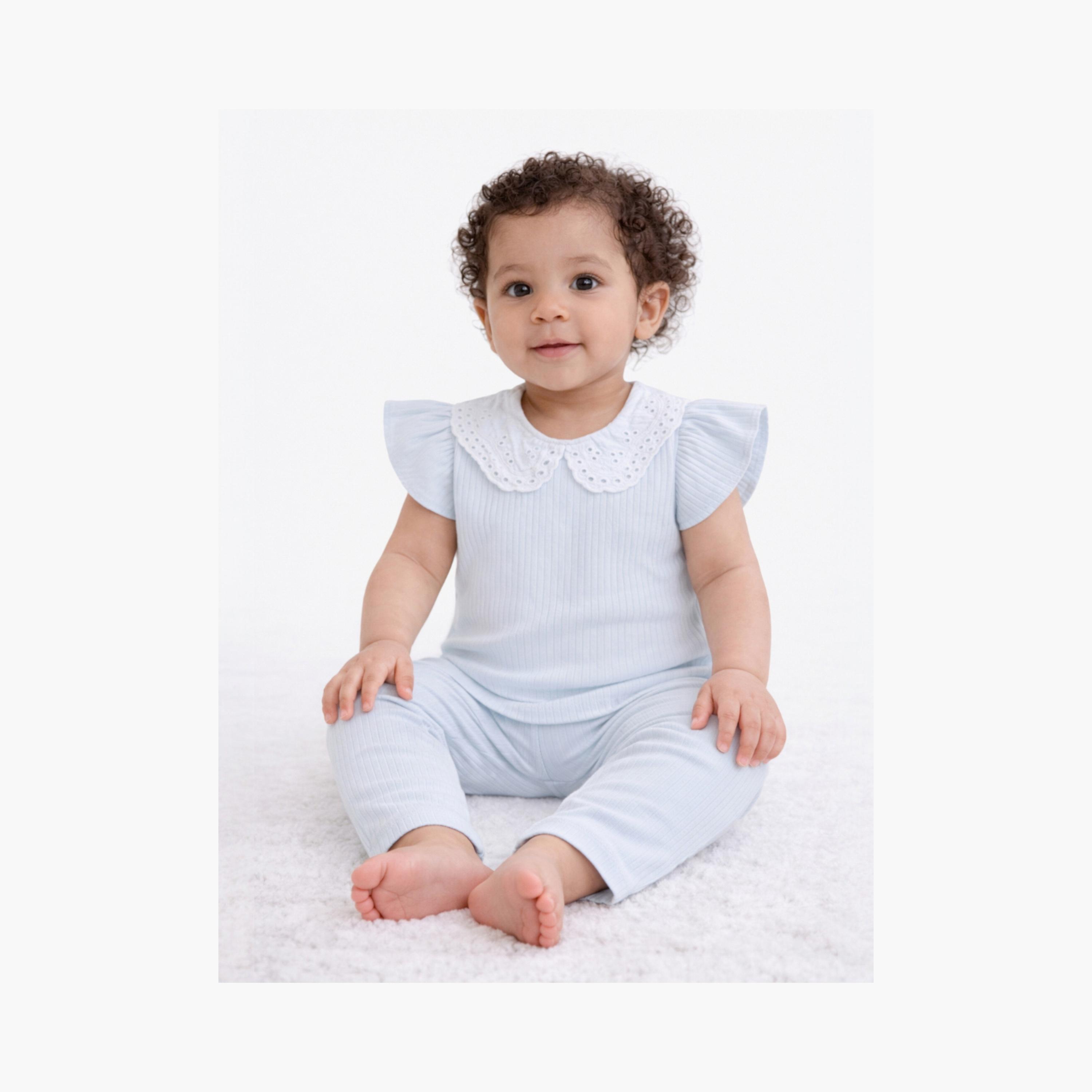 Victor and Jane 4-Piece Short Sleeves Floral Printed T-Shirts & Leggings Set-baby-girls-clothing-setsandcoords-image-6