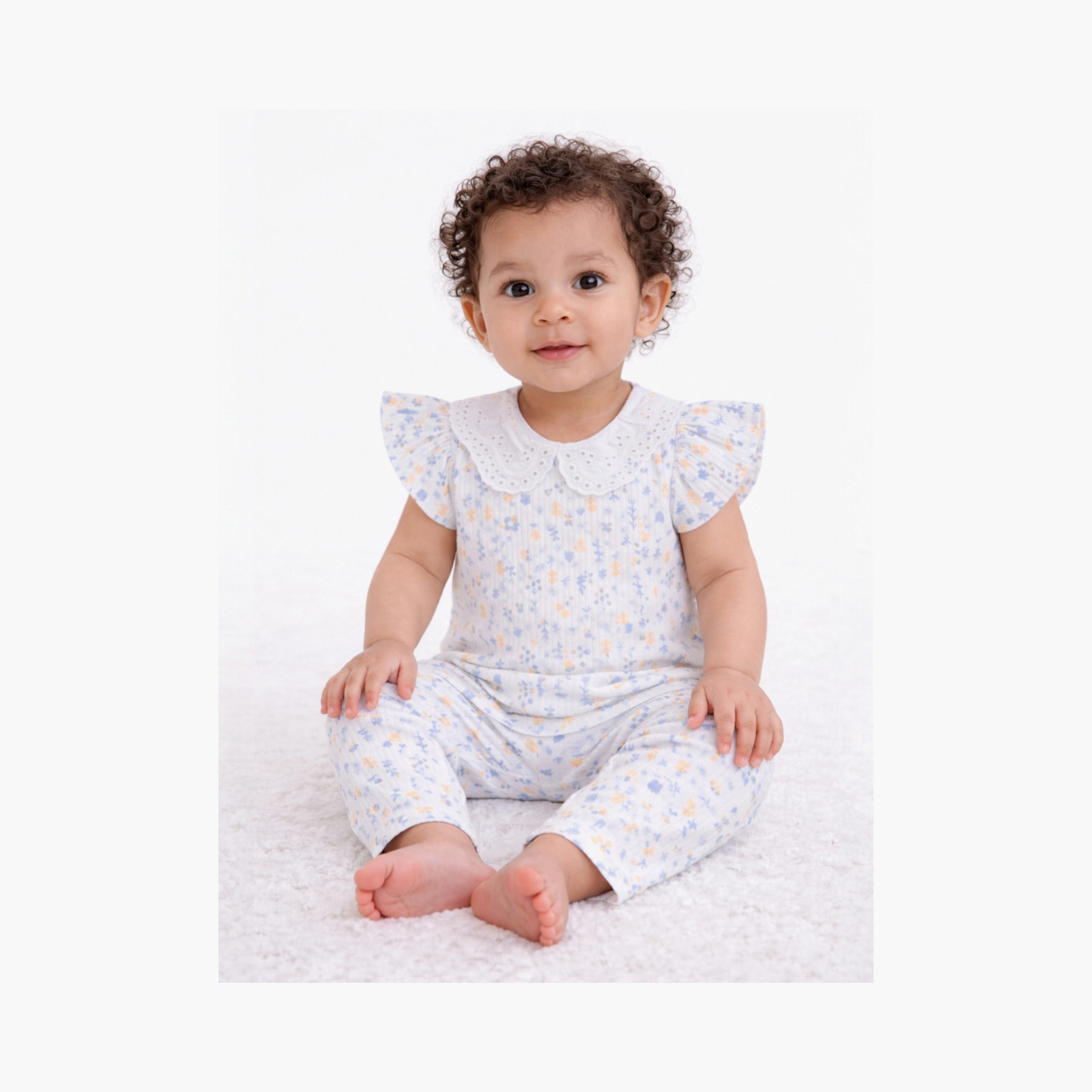 Victor and Jane 4-Piece Short Sleeves Floral Printed T-Shirts & Leggings Set-baby-girls-clothing-setsandcoords-image-7