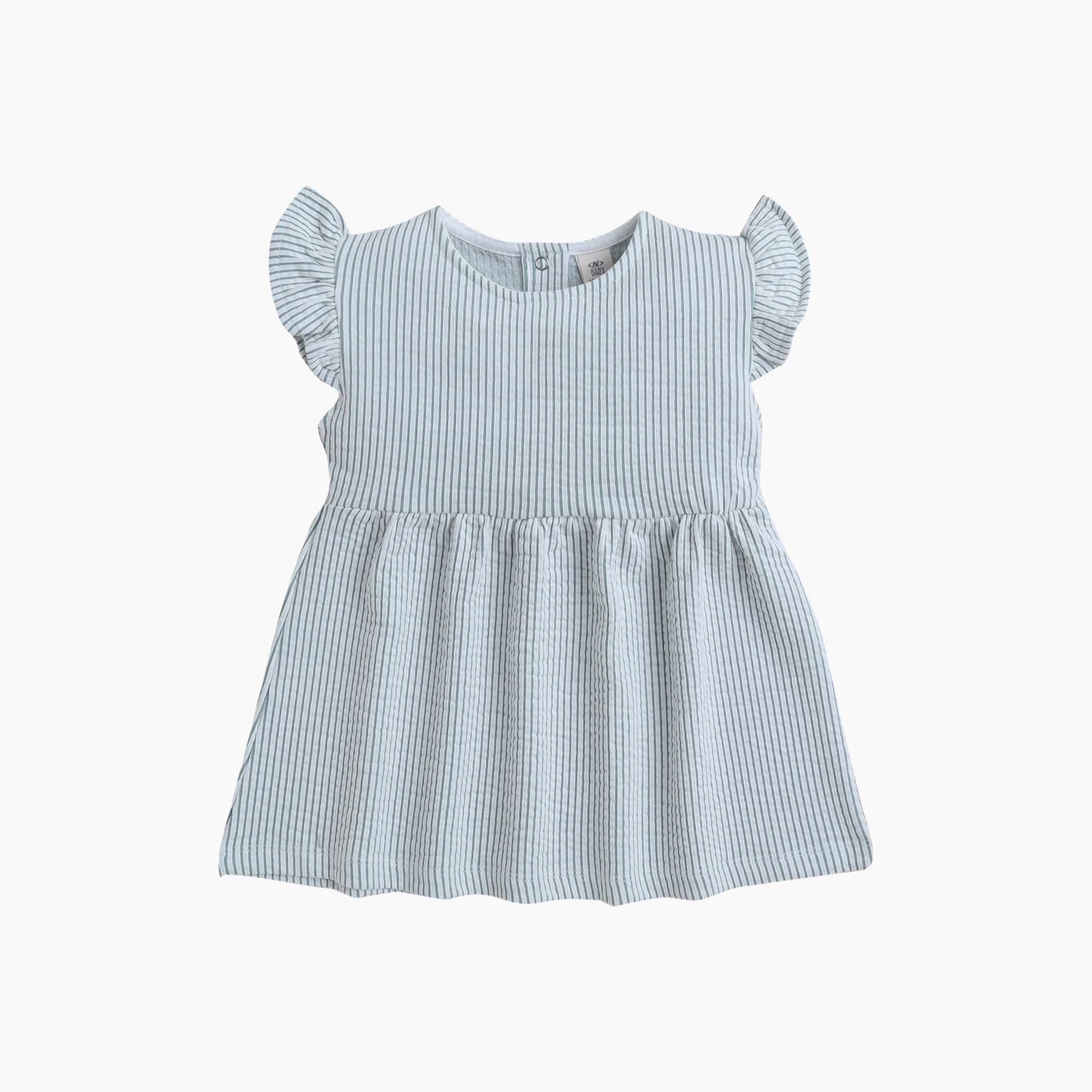 Victor and Jane Ruffle Sleeve Stripe Top & Shorts Set-baby-girls-clothing-setsandcoords-image-2