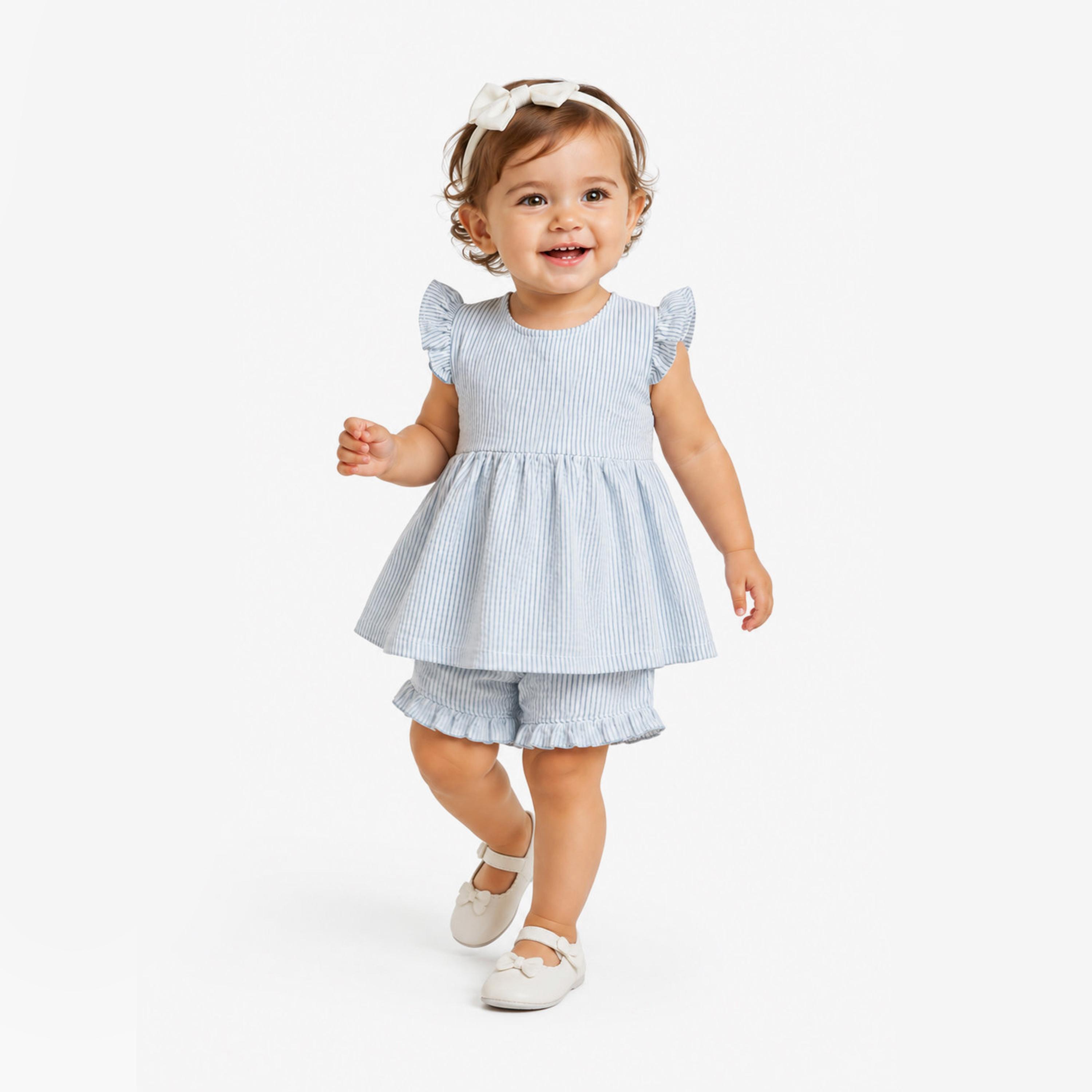 Victor and Jane Ruffle Sleeve Stripe Top & Shorts Set-baby-girls-clothing-setsandcoords-image-5