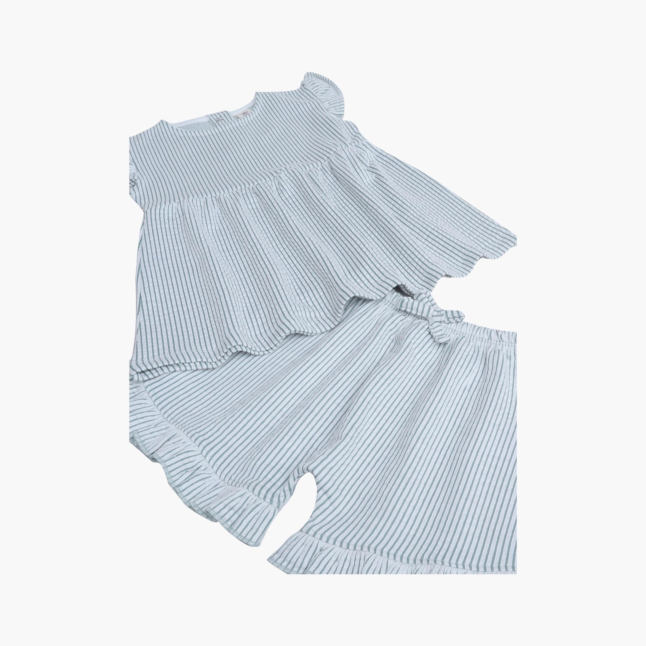 Victor and Jane Ruffle Sleeve Stripe Top & Shorts Set-baby-girls-clothing-setsandcoords-image-7