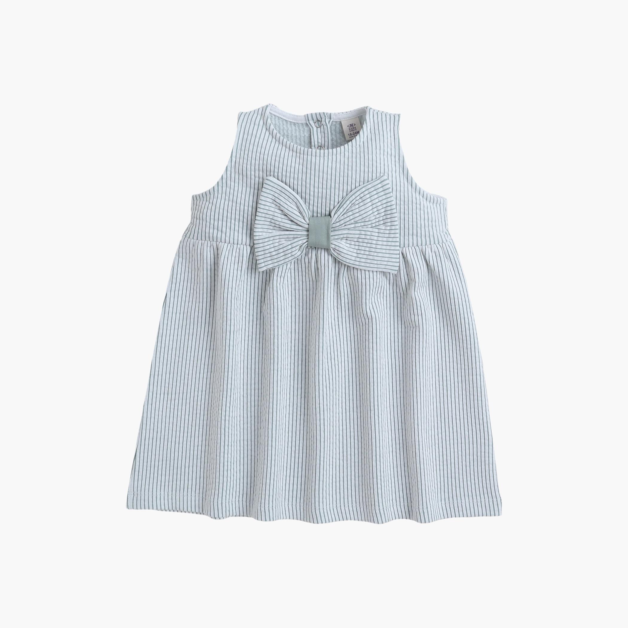 Victor and Jane Sleeveless Stripe Dress with Bow-baby-girls-clothing-dressesandjumpsuits-image-1
