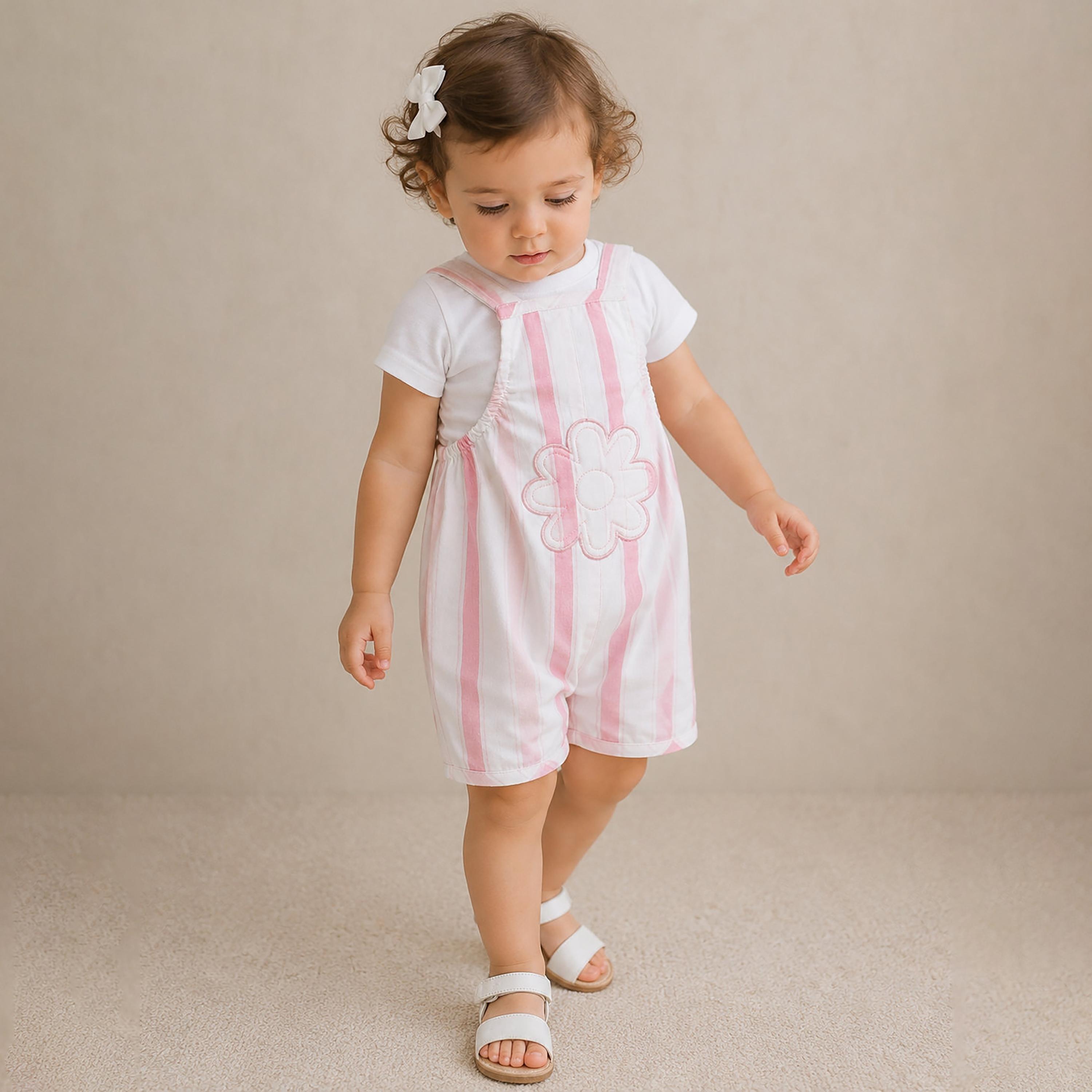 Victor and Jane Sleeveless Striped Dungaree & Bodysuit Set-baby-girls-clothing-setsandcoords-image-1