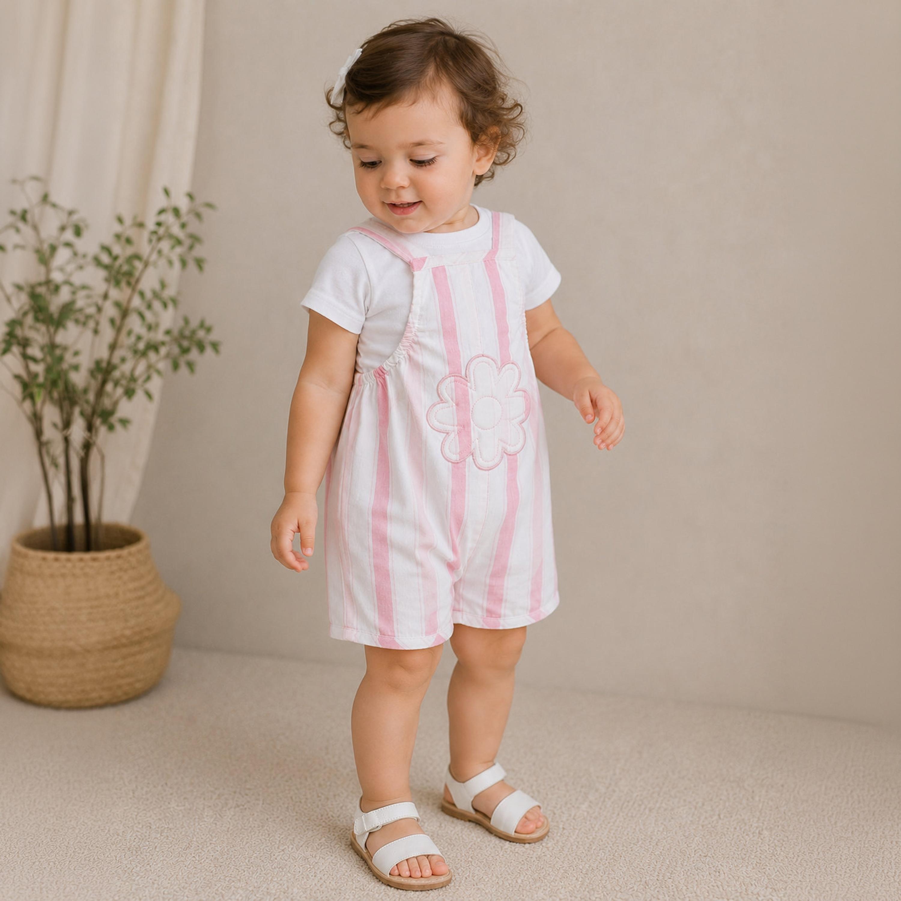 Victor and Jane Sleeveless Striped Dungaree & Bodysuit Set-baby-girls-clothing-setsandcoords-image-2