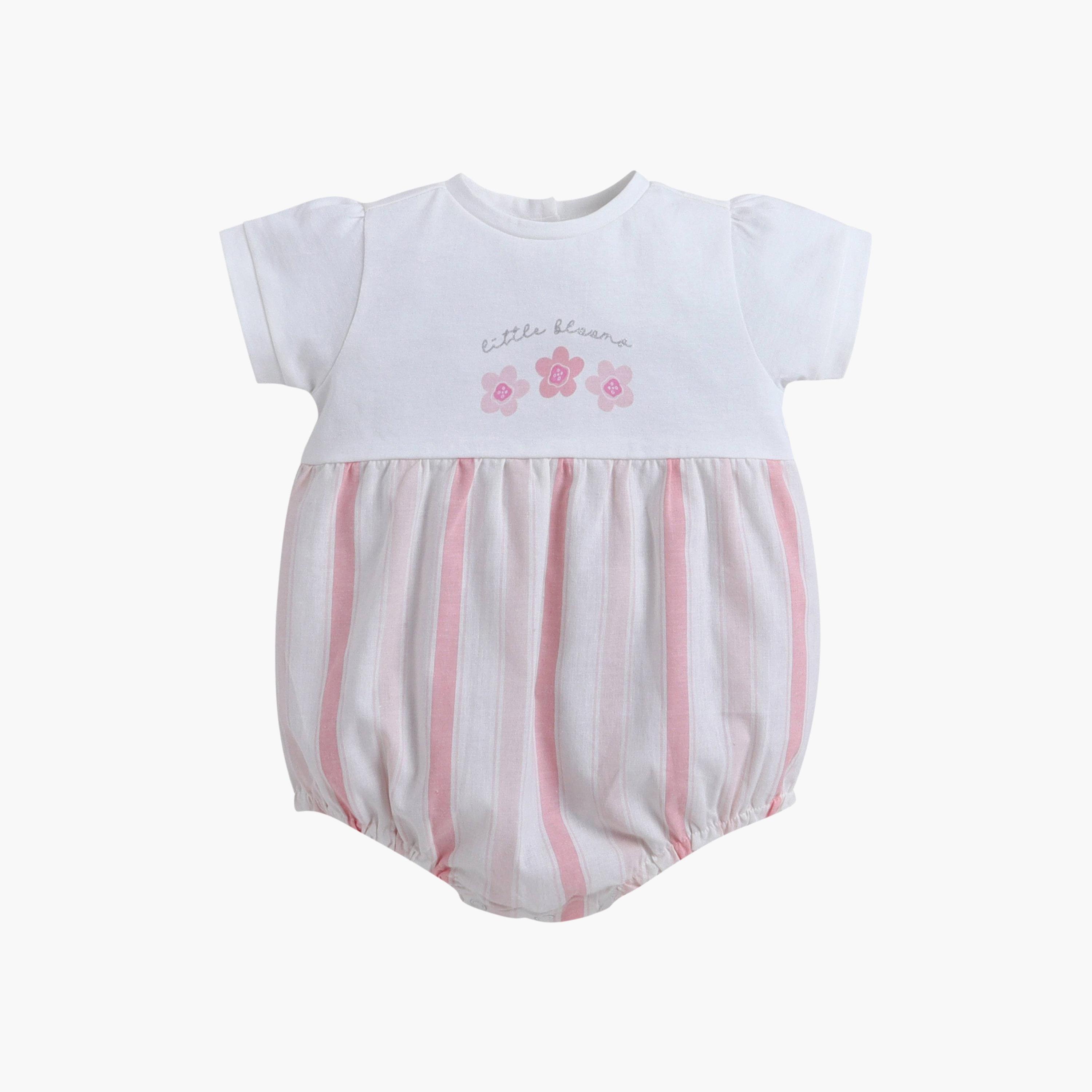 Victor and Jane Short Sleeves Yoke Bubble Romper-baby-girls-clothing-rompers-image-4