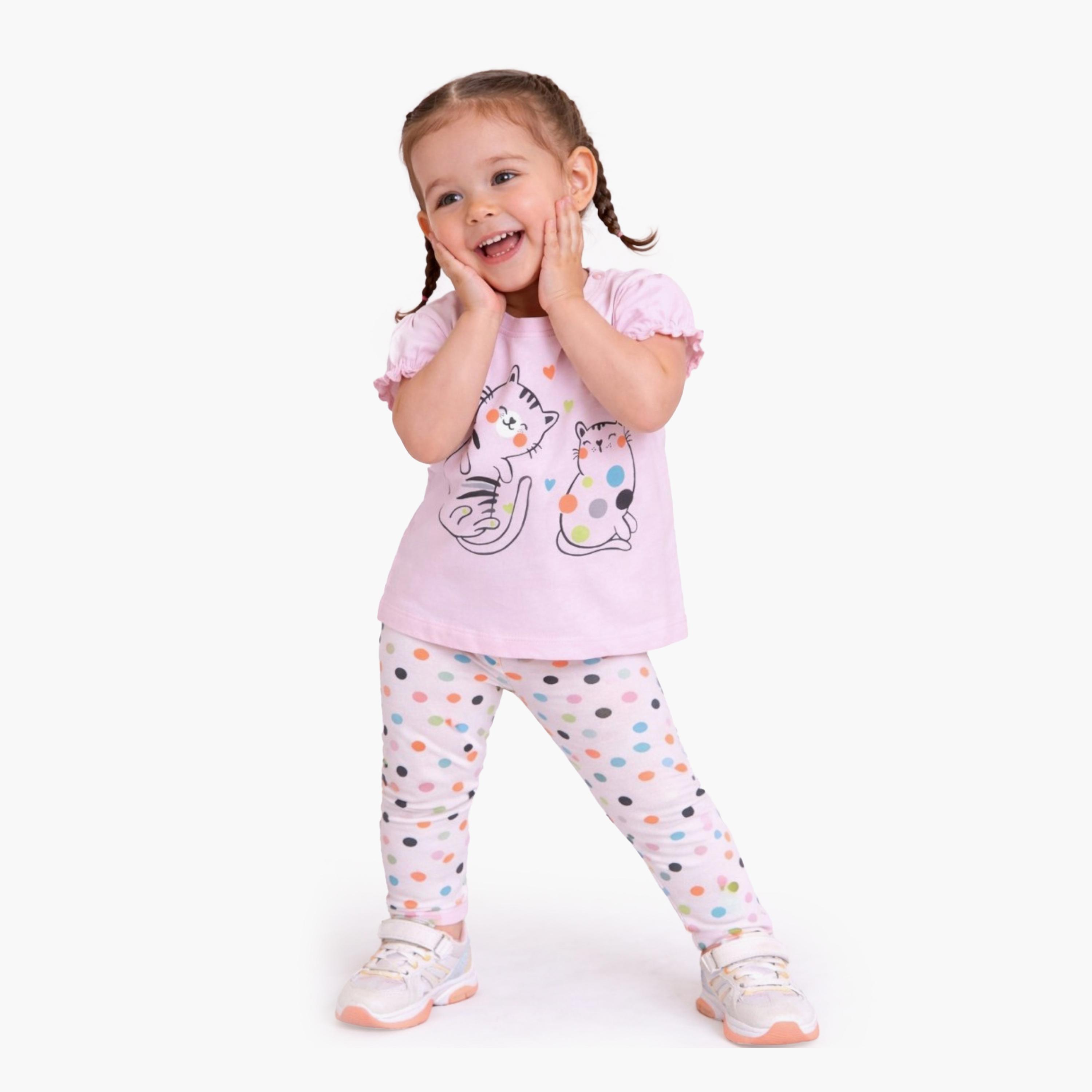 Victor and Jane 4-Piece Printed T-Shirt & Leggings Set-baby-girls-clothing-setsandcoords-image-13