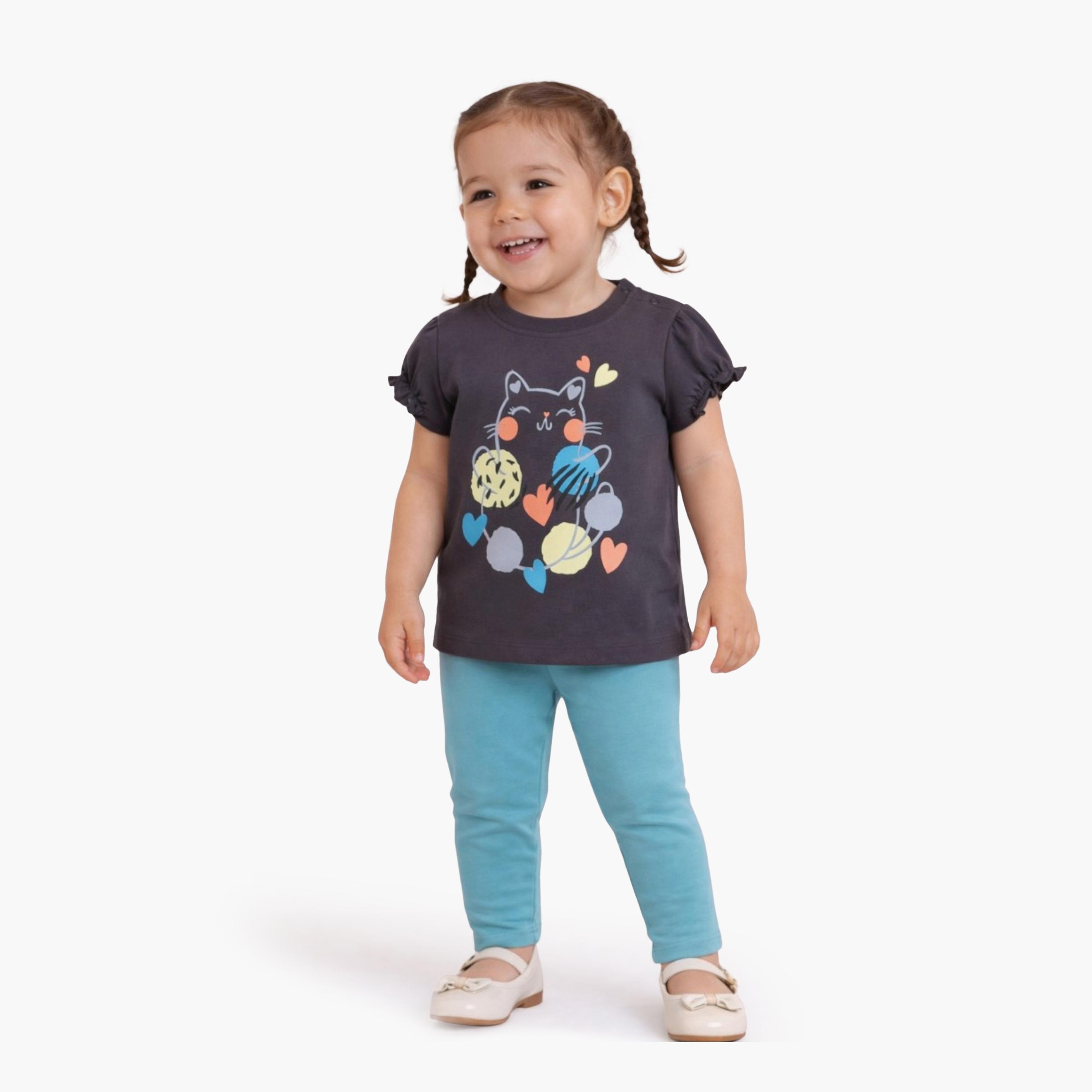 Victor and Jane 4-Piece Printed T-Shirt & Leggings Set-baby-girls-clothing-setsandcoords-image-2