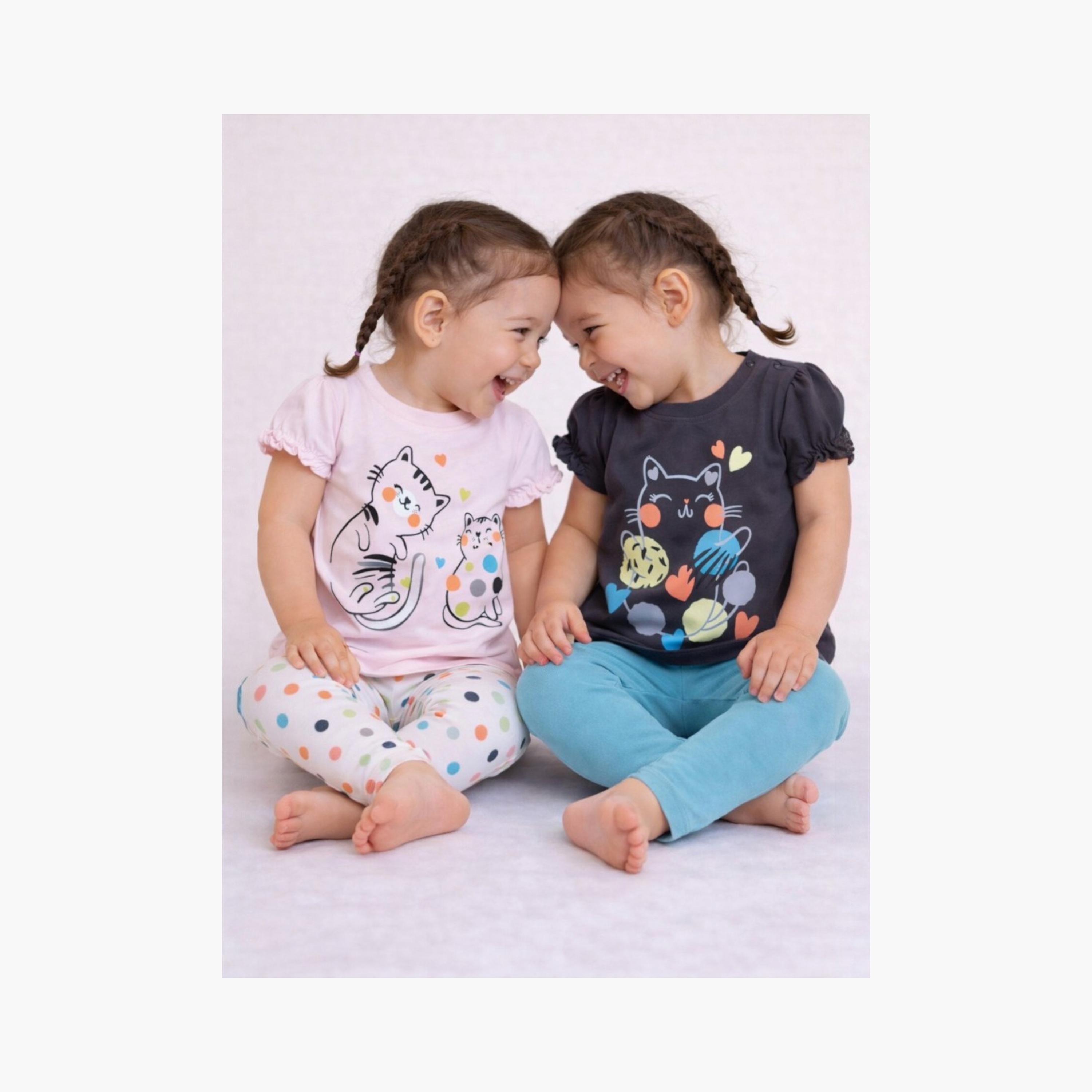 Victor and Jane 4-Piece Printed T-Shirt & Leggings Set-baby-girls-clothing-setsandcoords-image-3