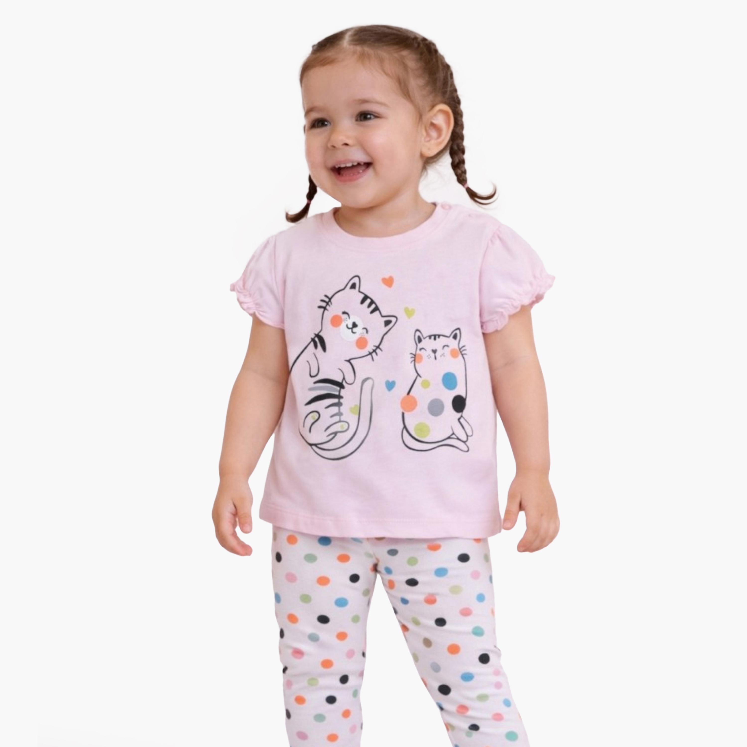 Victor and Jane 4-Piece Printed T-Shirt & Leggings Set-baby-girls-clothing-setsandcoords-image-4