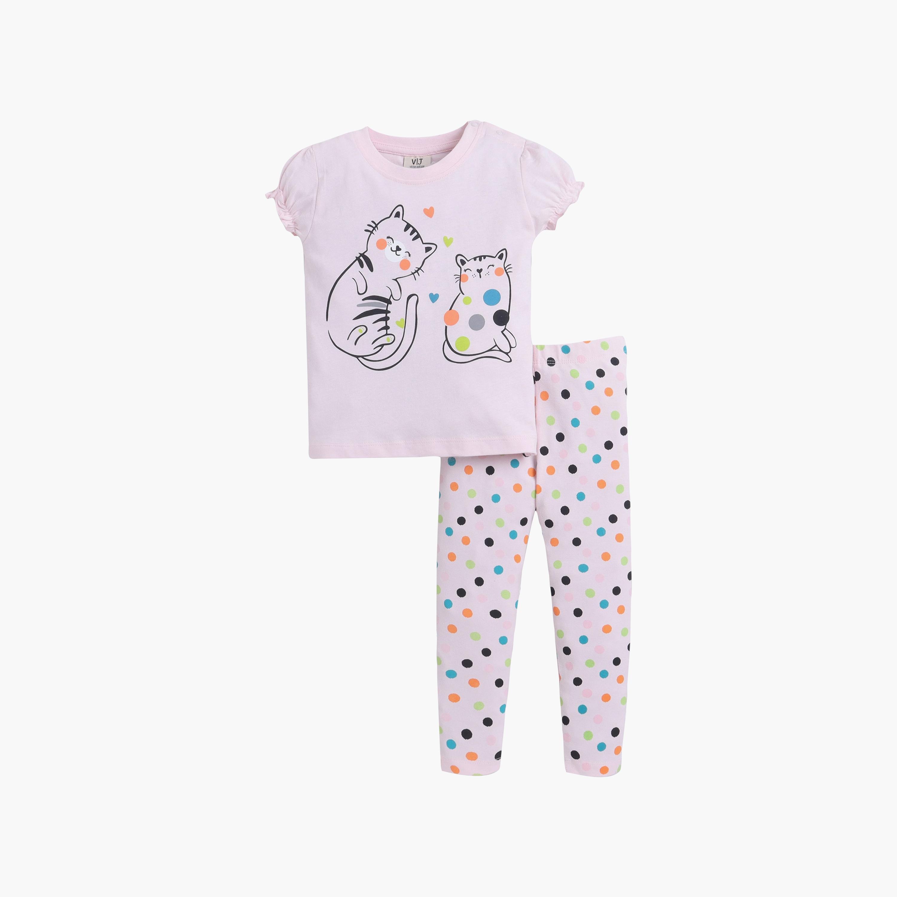 Victor and Jane 4-Piece Printed T-Shirt & Leggings Set-baby-girls-clothing-setsandcoords-image-7