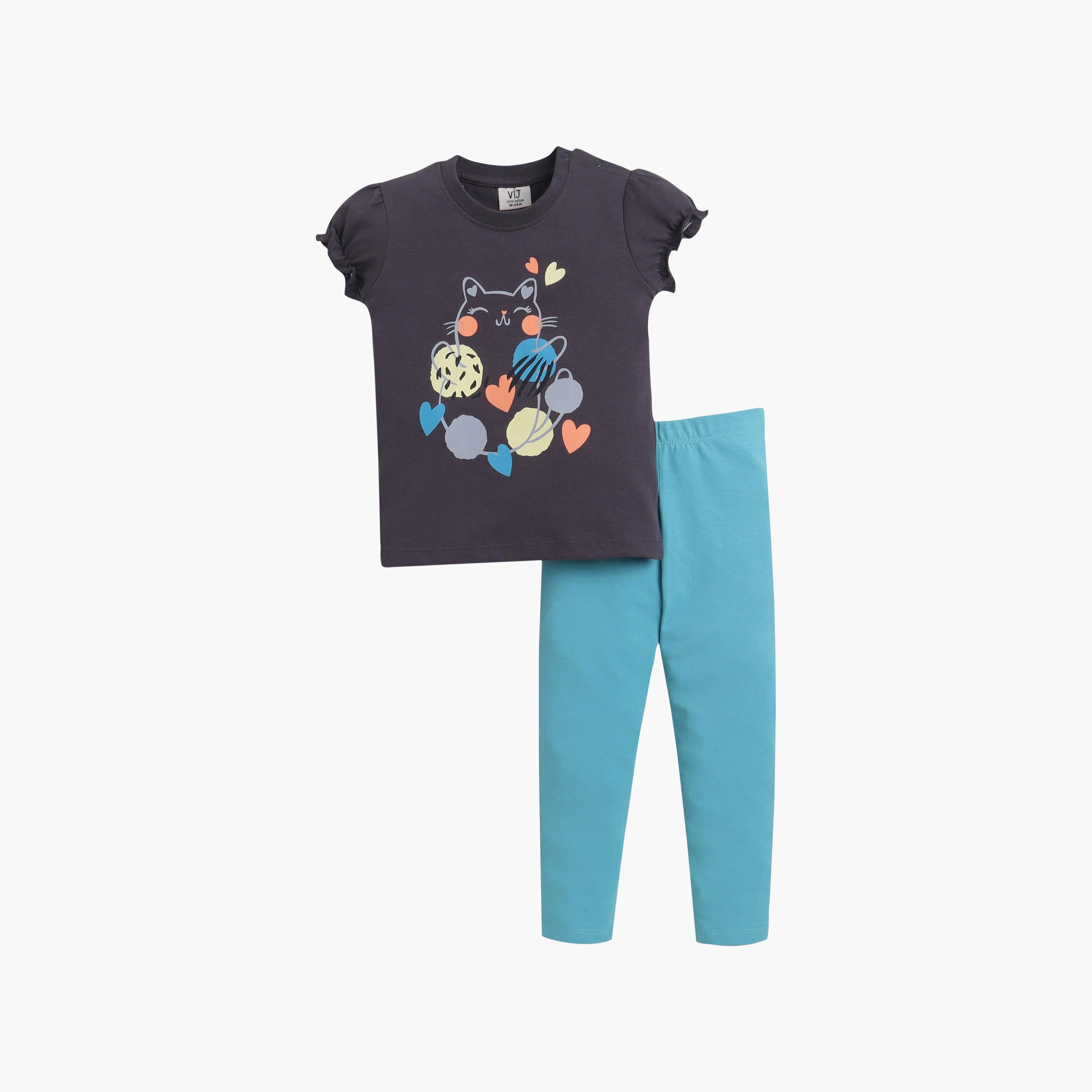 Victor and Jane 4-Piece Printed T-Shirt & Leggings Set-baby-girls-clothing-setsandcoords-image-8