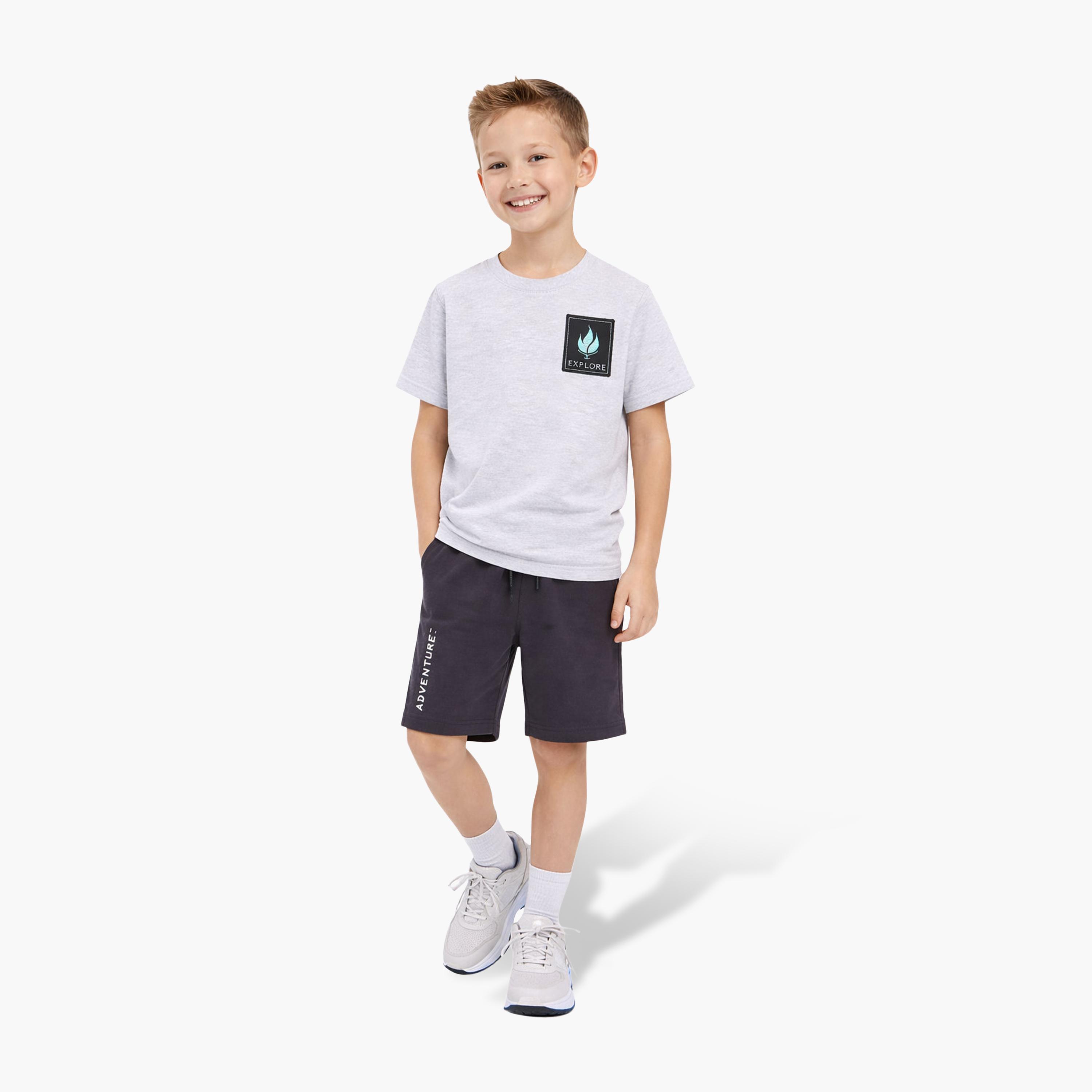 Victor and Jane Half Sleeves Adventure Printed T-Shirt & Shorts Set-boys-clothing-setsandcoords-image-1