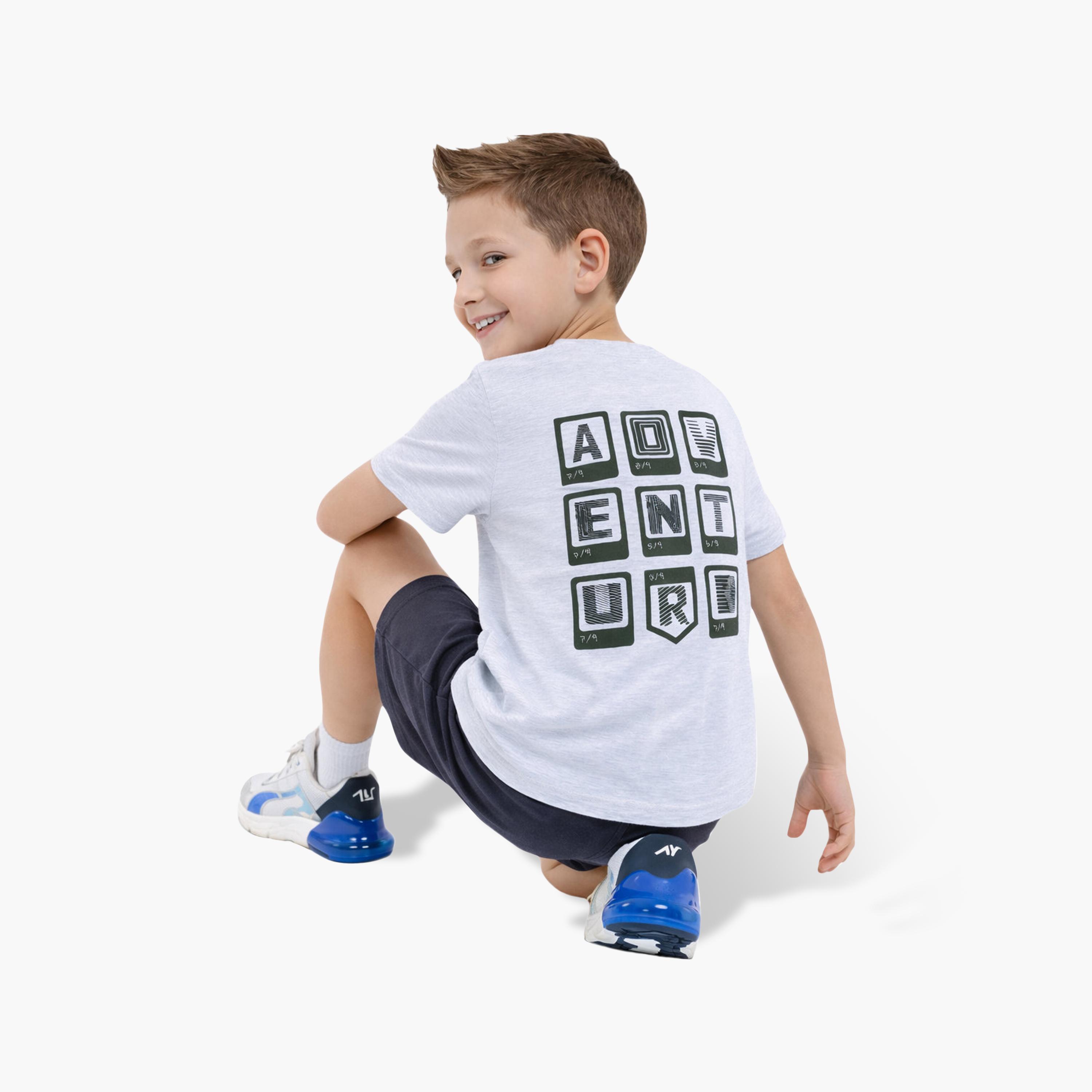 Victor and Jane Half Sleeves Adventure Printed T-Shirt & Shorts Set-boys-clothing-setsandcoords-image-3