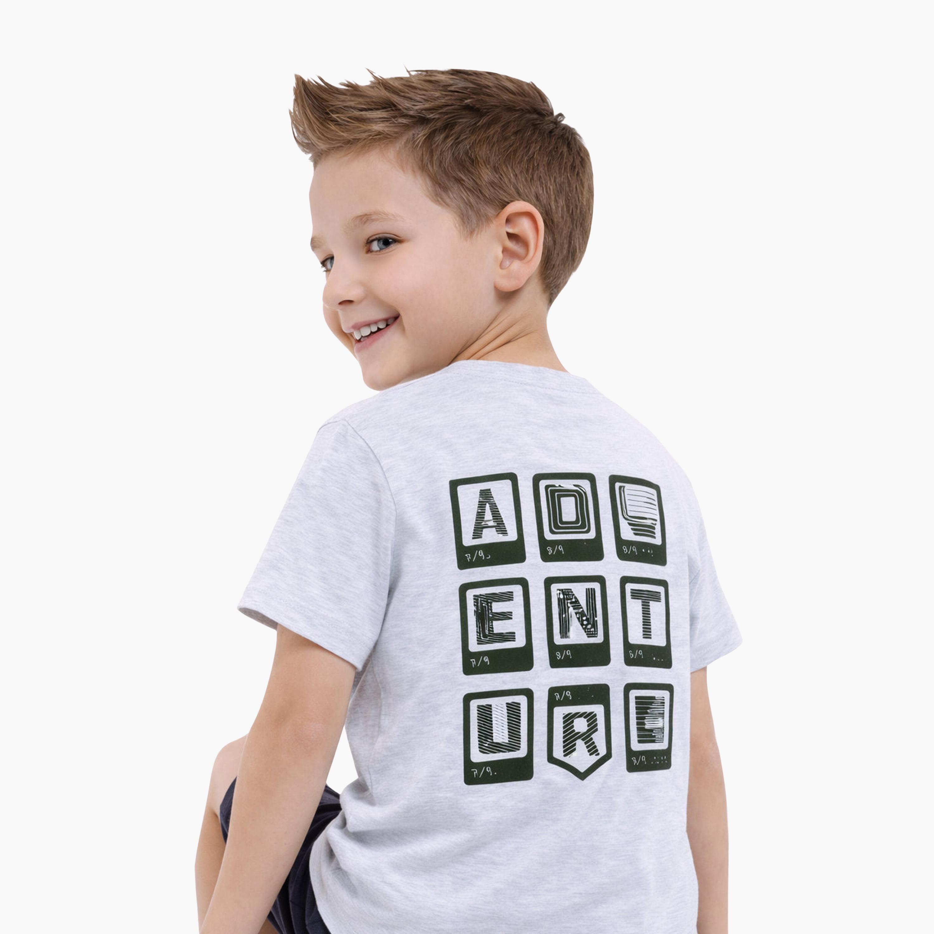 Victor and Jane Half Sleeves Adventure Printed T-Shirt & Shorts Set-boys-clothing-setsandcoords-image-4