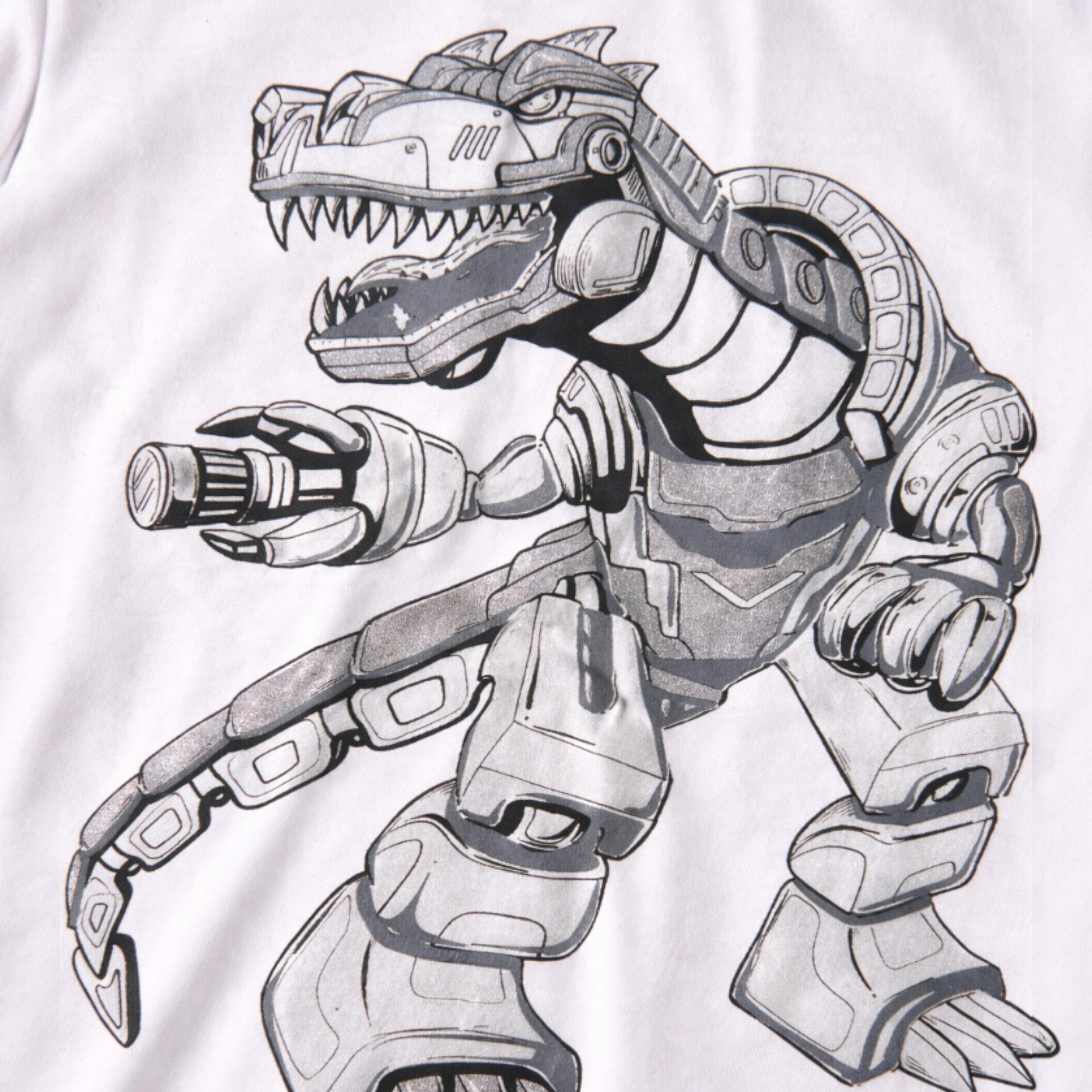 طقم تي شيرت برسومات ديناصور وشورت أسود من فيكتور آند جين-boys-clothing-setsandcoords-image-6