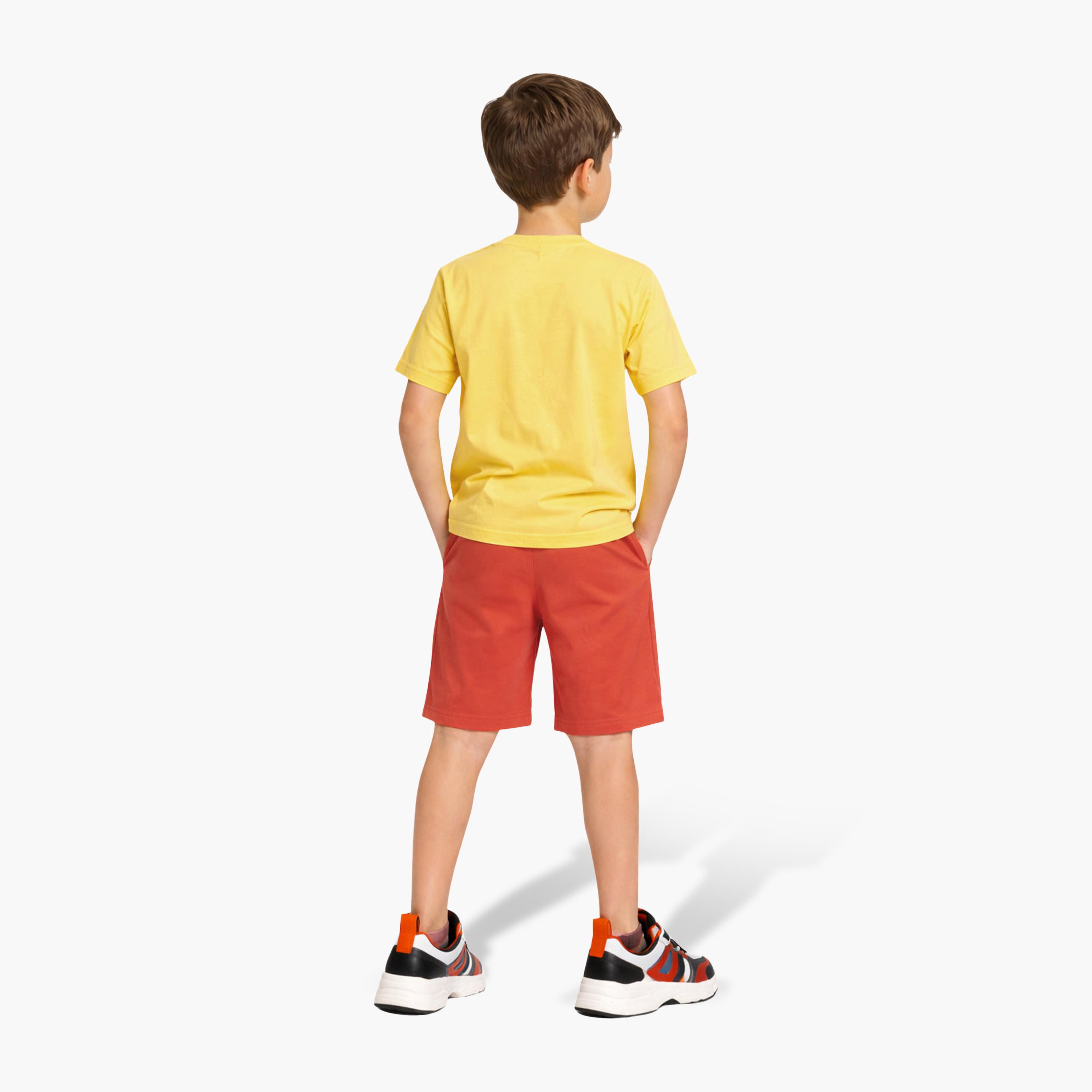 Victor and Jane Arizona Graphic T-Shirt & Rust Orange Shorts Set-baby-boys-clothing-setsandcoords-image-2